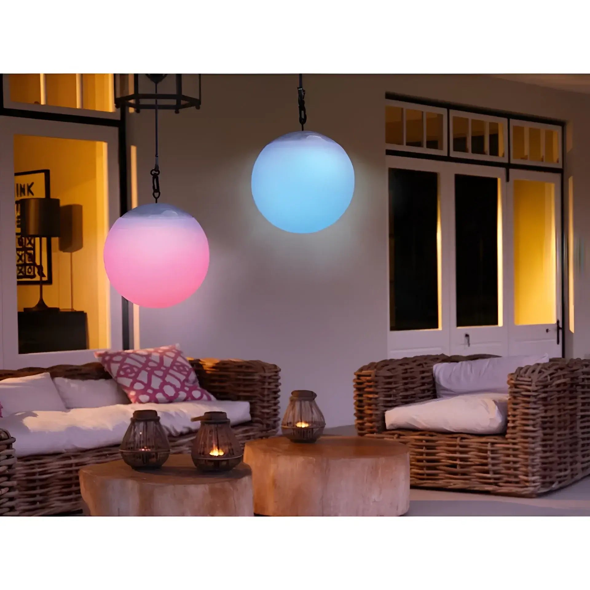 LED Hanging Ball Solar + DC Power