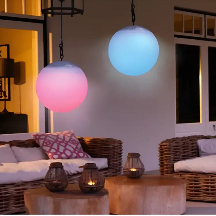 LED Hanging Ball Solar + DC Power