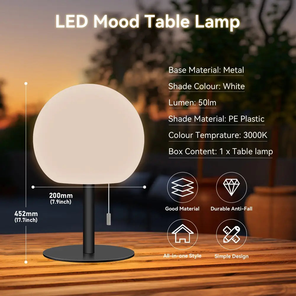 LED Mood Table Lamp 18CM DC Power