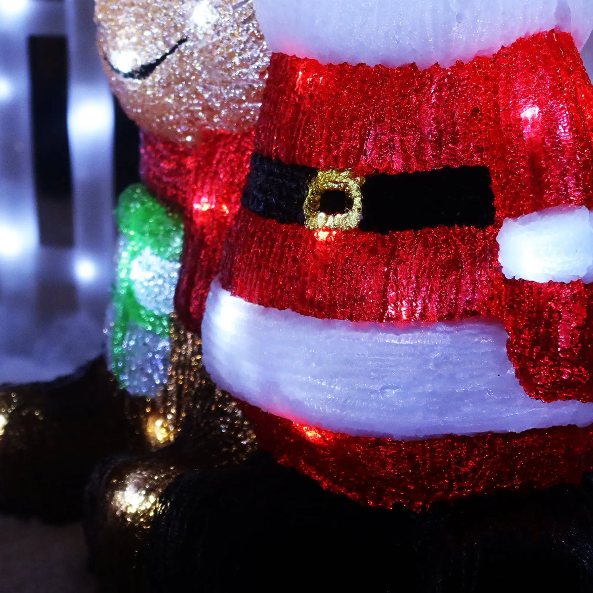 Led Reindeer with Santa Christmas Decoration Acrylic