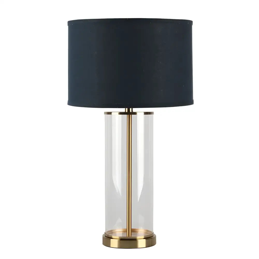 CAFE LIGHTING & LIVING Table Lamp Left Bank Table Lamp - Brass w Navy Shade B12270