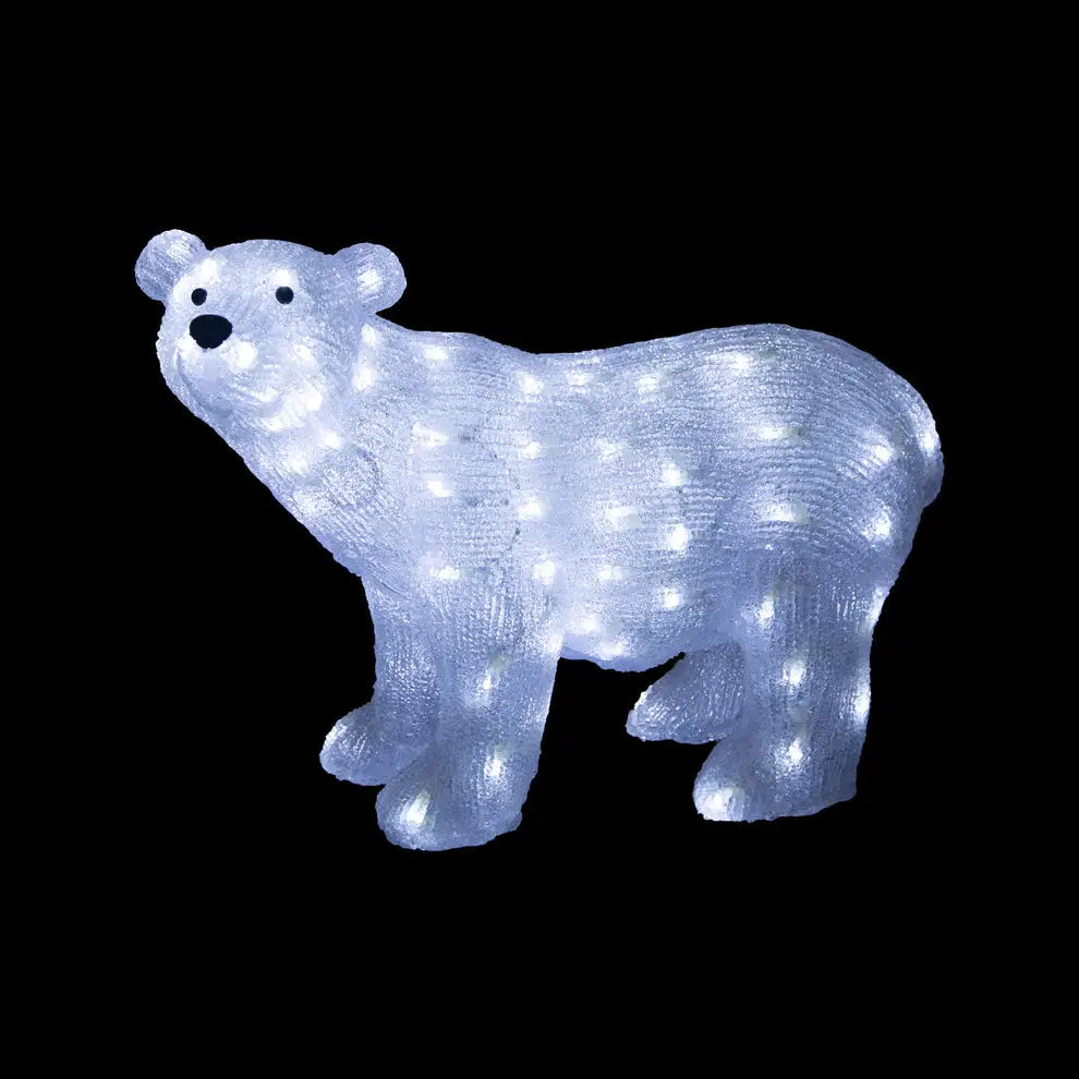 Lexi Lighting 42cm LED Acrylic Polar Bear Christmas Light – White