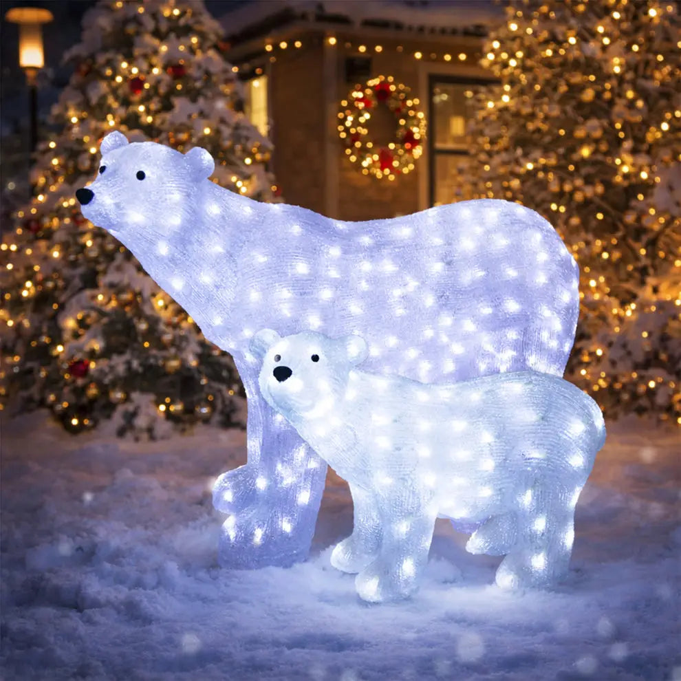 Lexi Lighting 42cm LED Acrylic Polar Bear Christmas Light – White