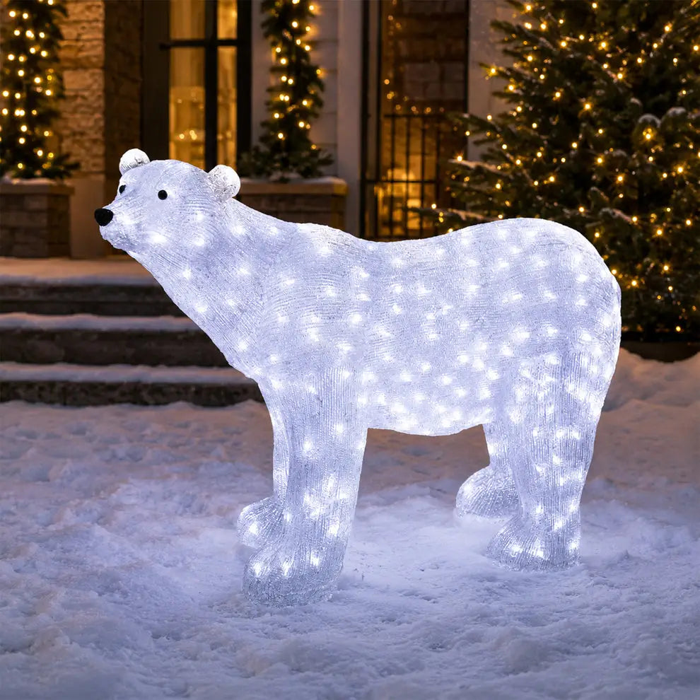 Lexi Lighting 75cm LED Acrylic Polar Bear Christmas Light – White