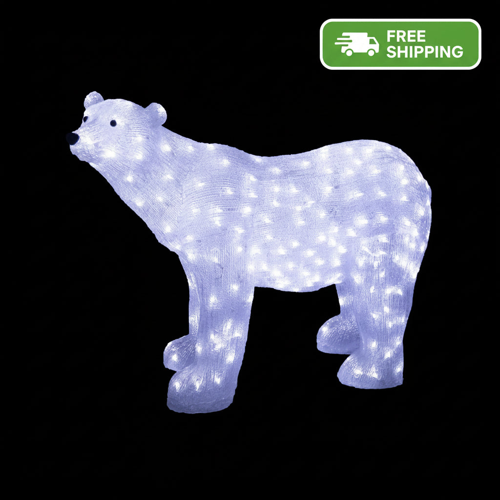 Promo Christmas Figure Acrylic Polar Bear - 2 Sizes - Xmas Decoration