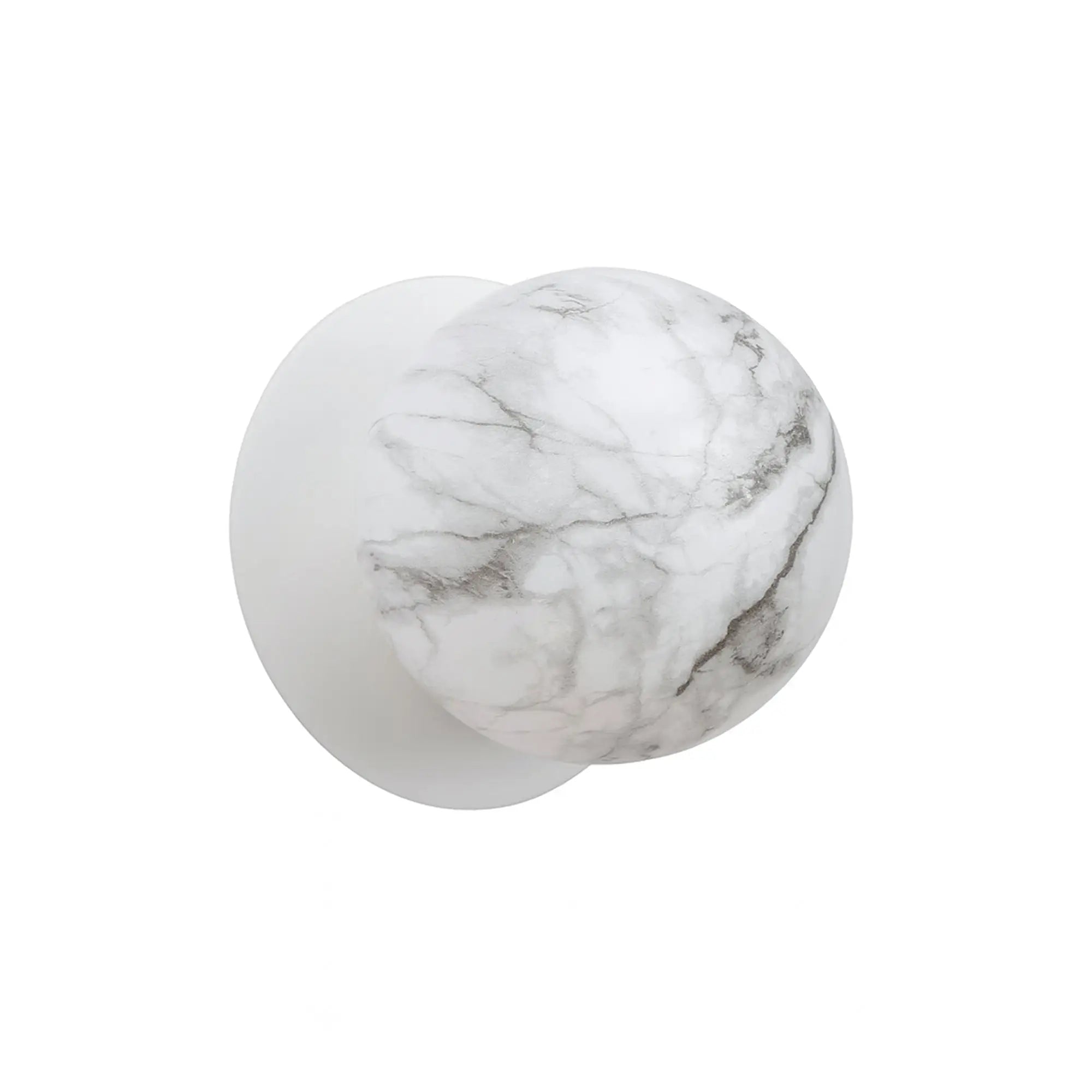 Odessa Marble Opal Glass LED Wall Light with White Base - Warm White/Small