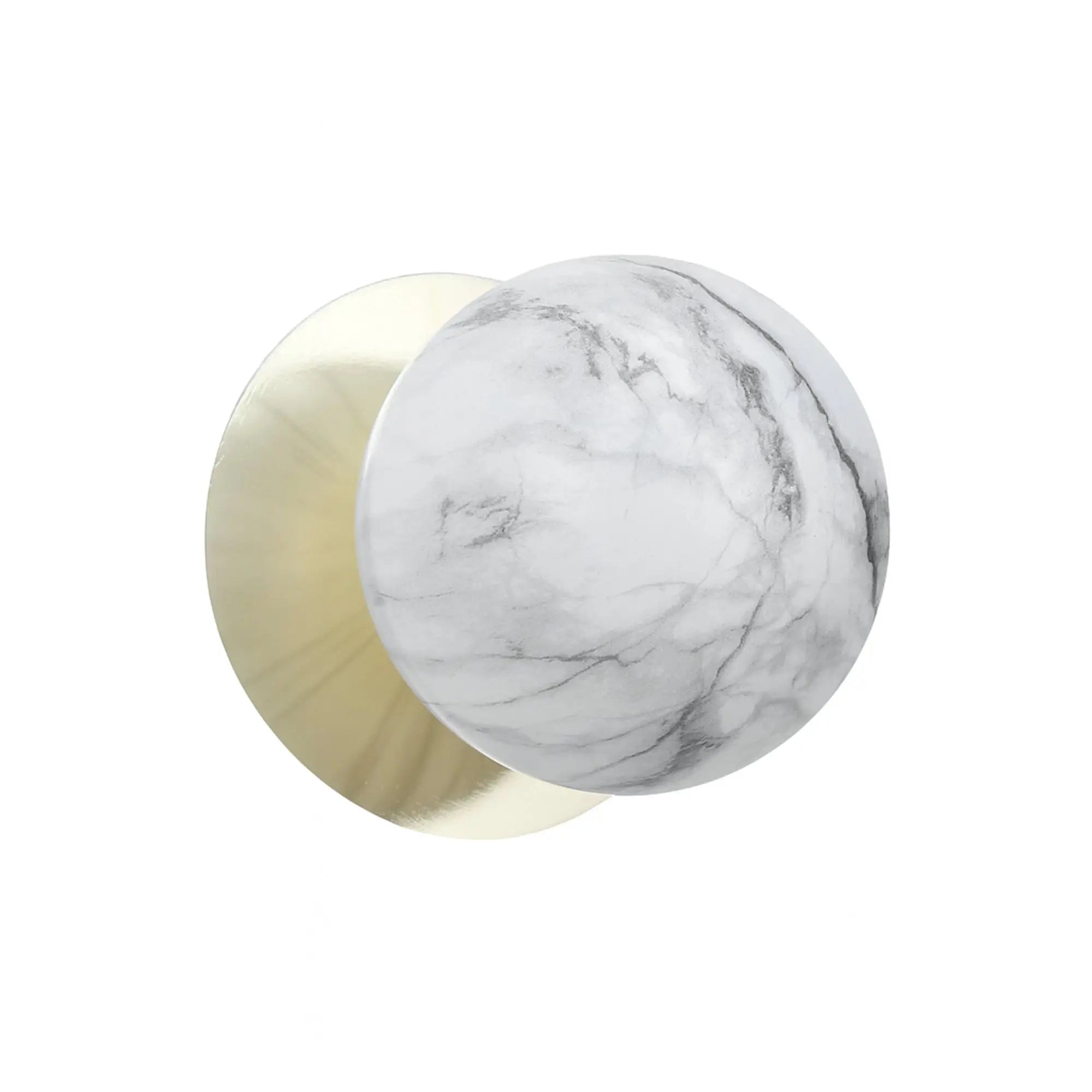 Odessa Marble Opal Glass LED Wall Light with Gold Base - White/Large