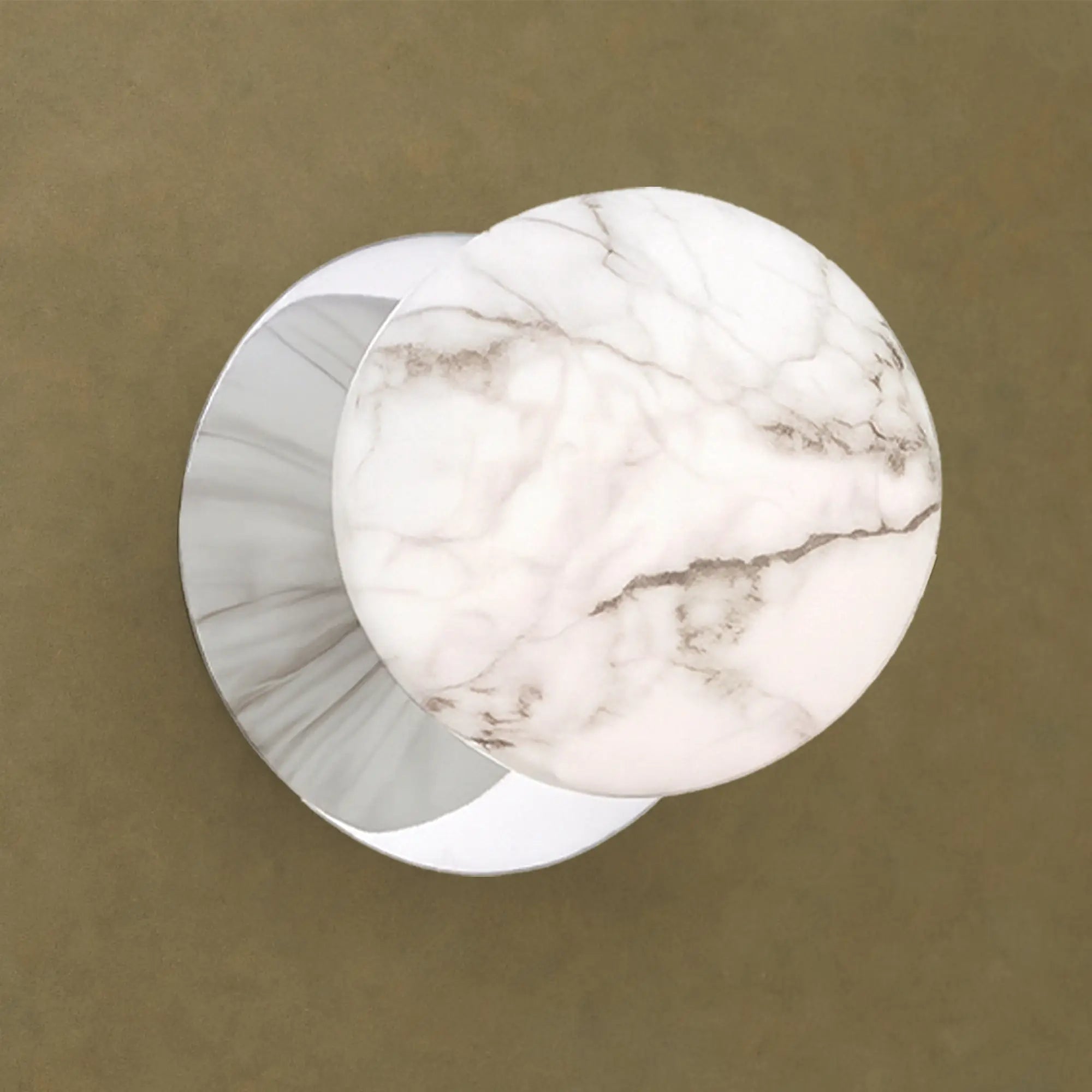 Odessa Marble Opal Glass LED Wall Light with Chrome Base - White/Large