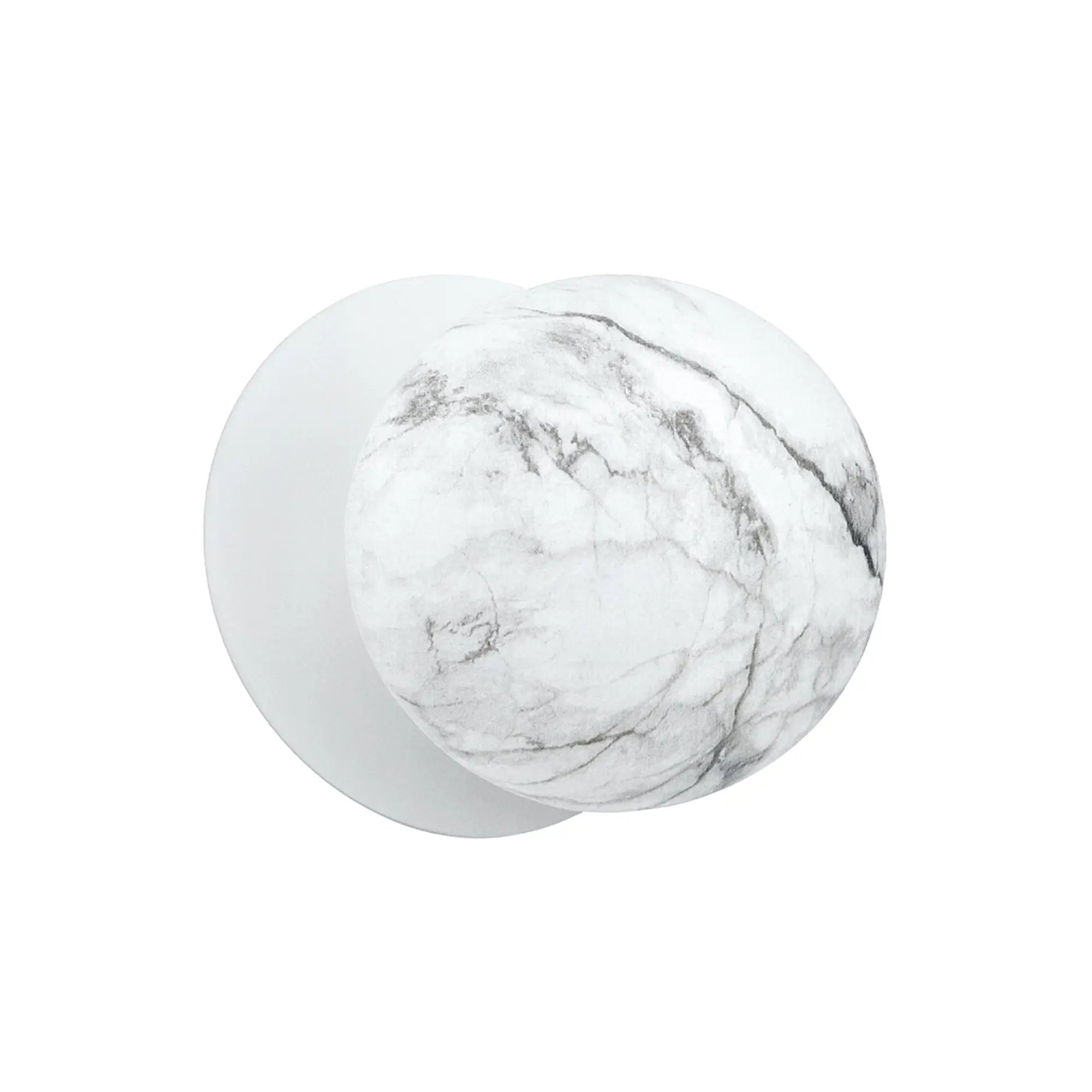 Odessa Marble Opal Glass LED Wall Light with White Base - White/Large