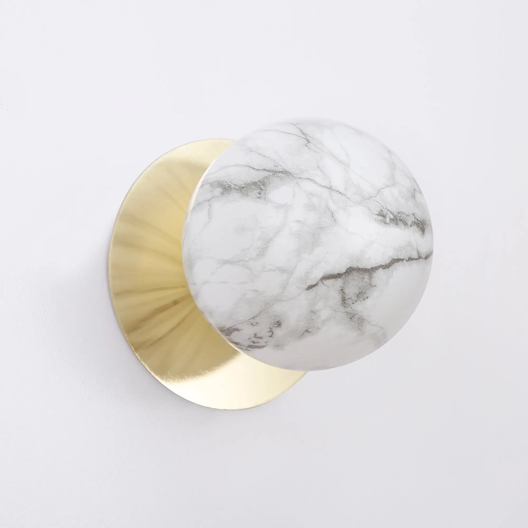 Odessa Marble Opal Glass LED Wall Light with Gold Base - Warm White/Large