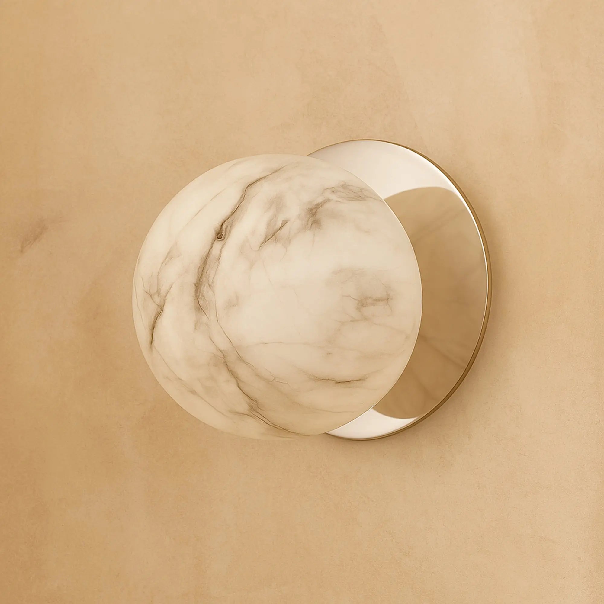 Odessa Marble Opal Glass LED Wall Light with Chrome Base - Warm White/Large
