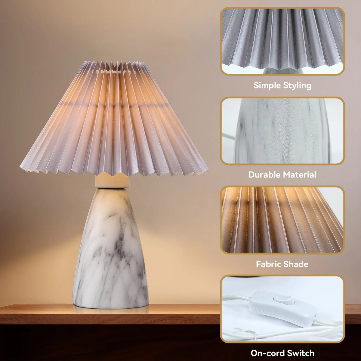 Navia Table Lamp - Grey/Brown