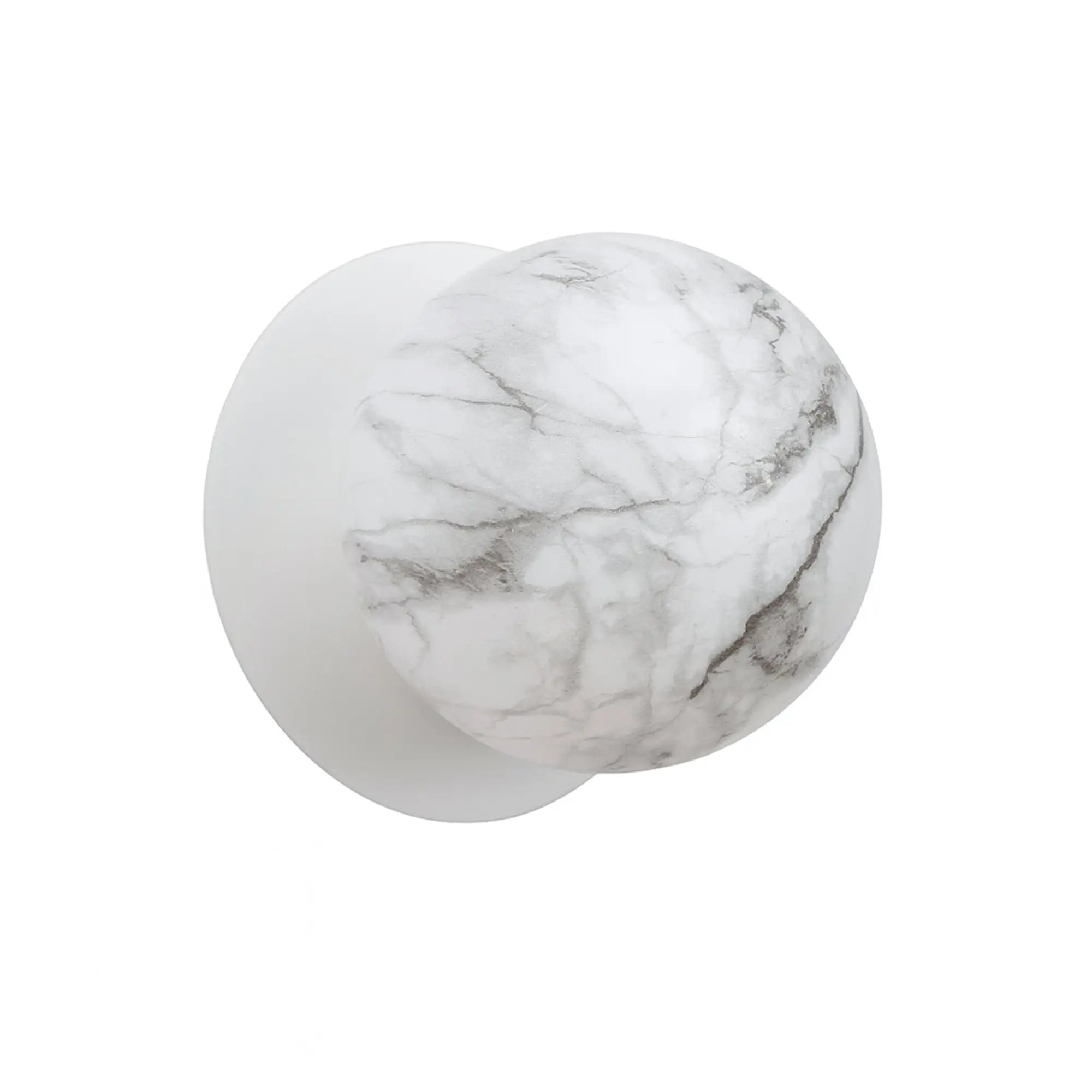 Odessa Marble Opal Glass LED Wall Light with White Base - Warm White/Large