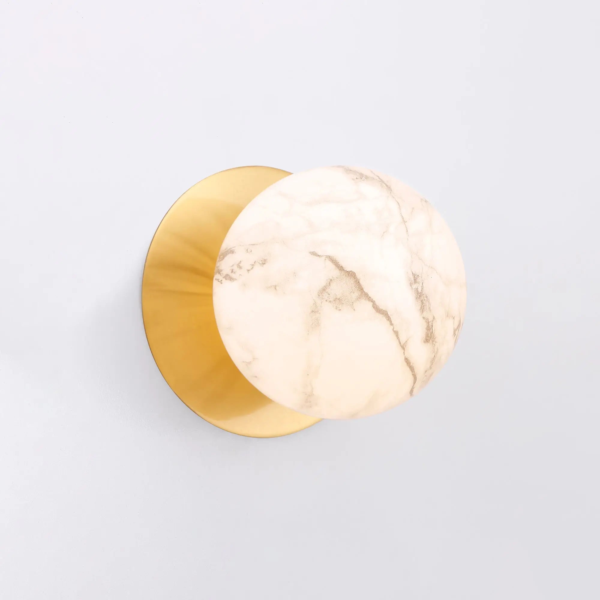 Odessa Marble Opal Glass LED Wall Light with Brass Base - Warm White/Small