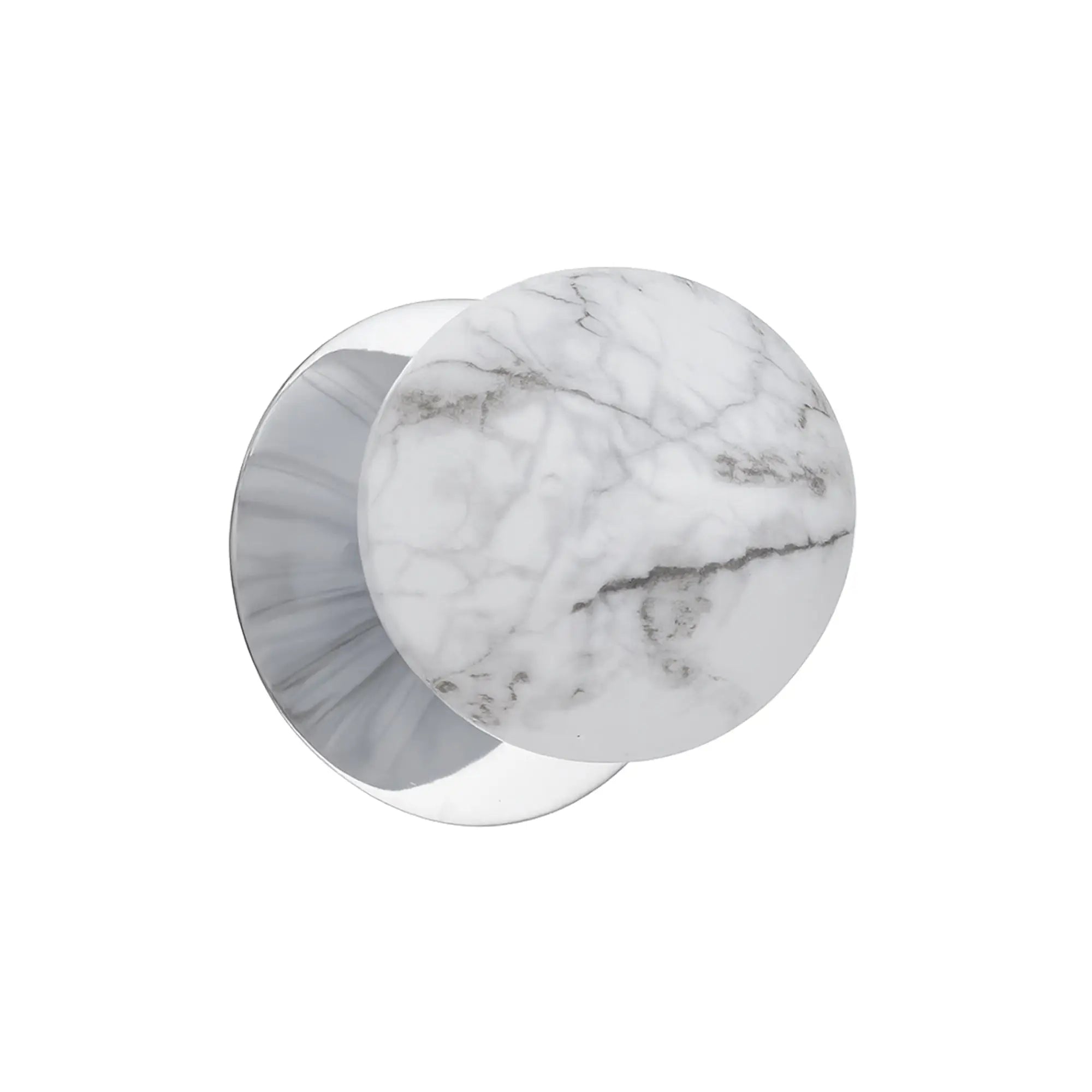 Odessa Marble Opal Glass LED Wall Light with Chrome Base - White/Small