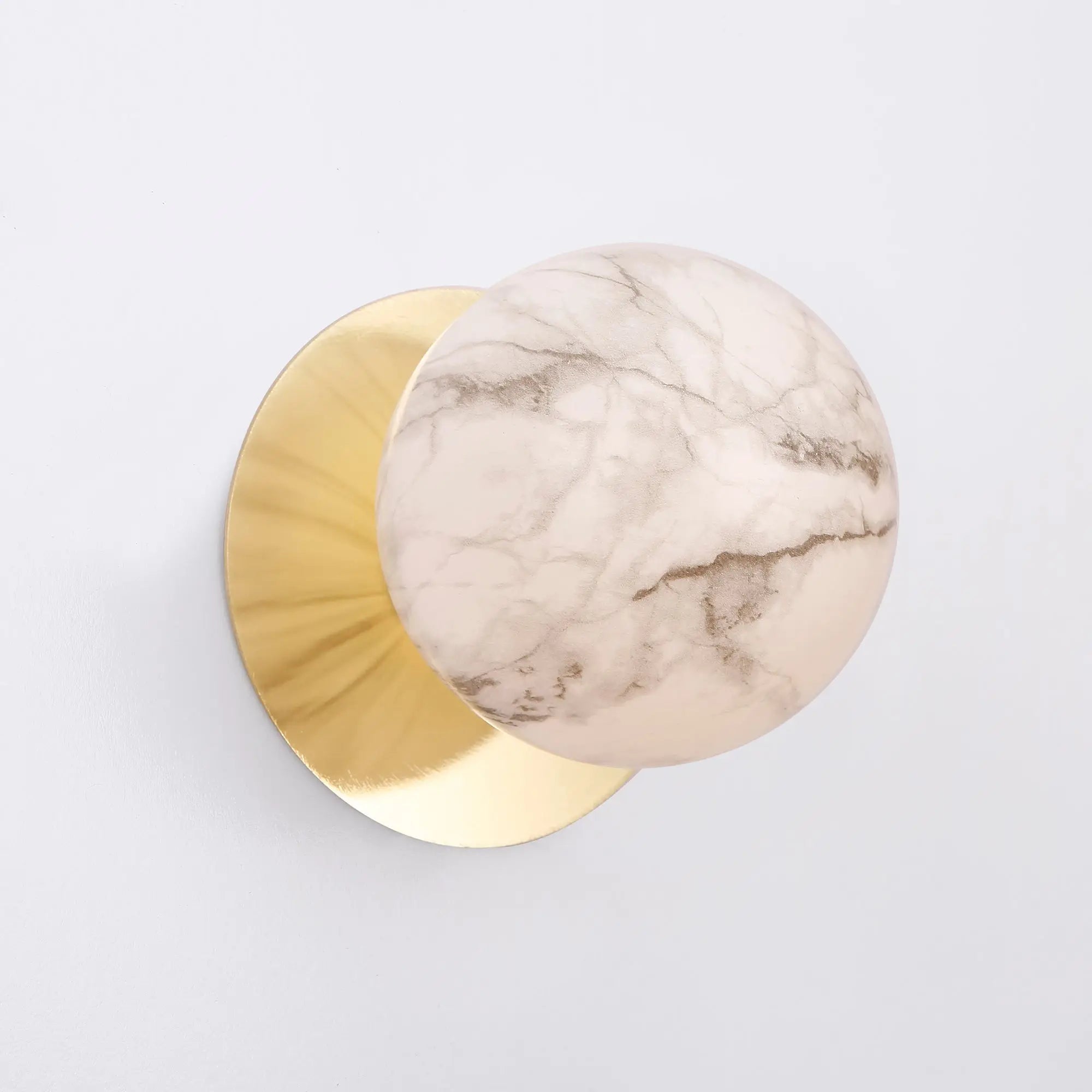 Odessa Marble Opal Glass LED Wall Light with Gold Base - Warm White/Large