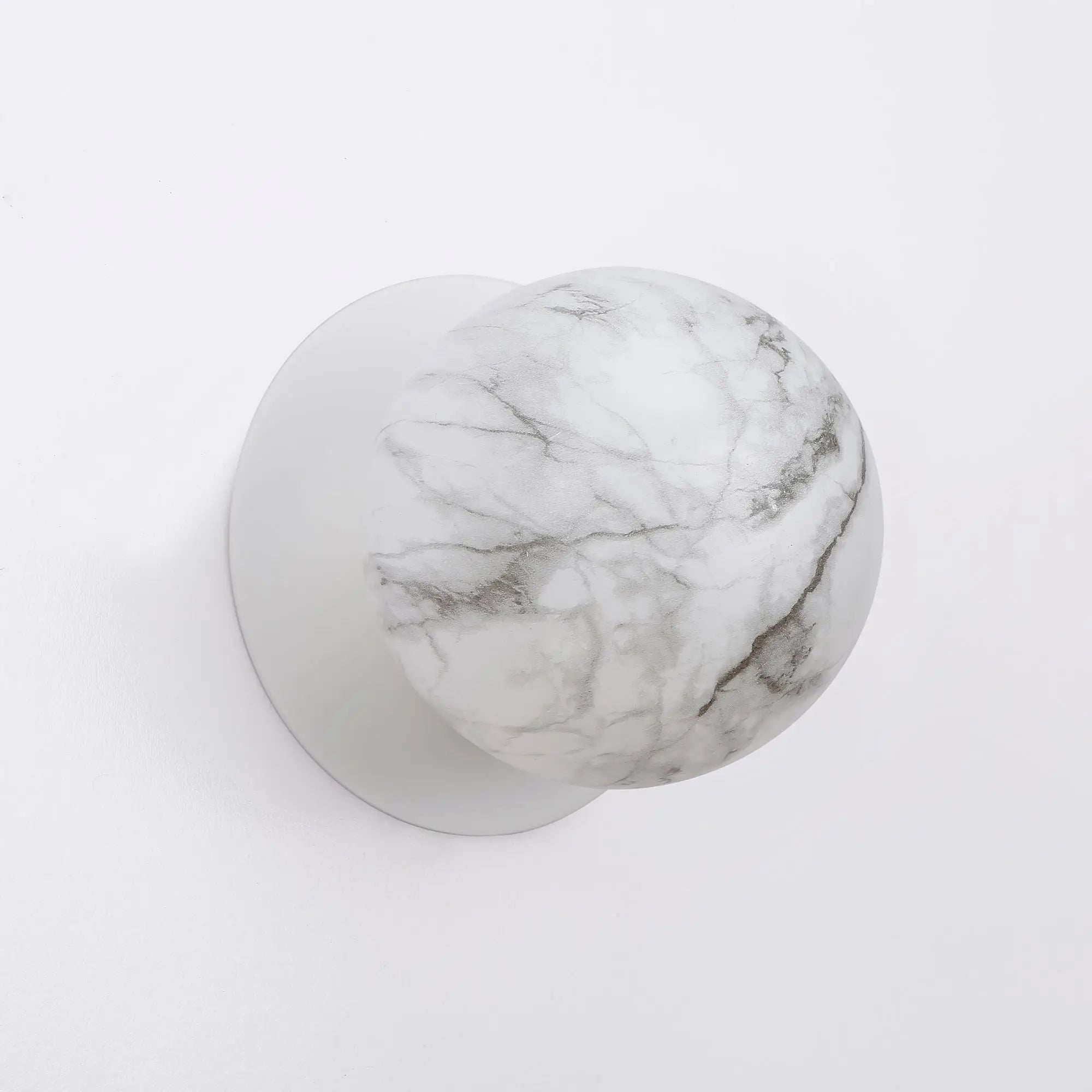 Odessa Marble Opal Glass LED Wall Light with White Base - Warm White/Large