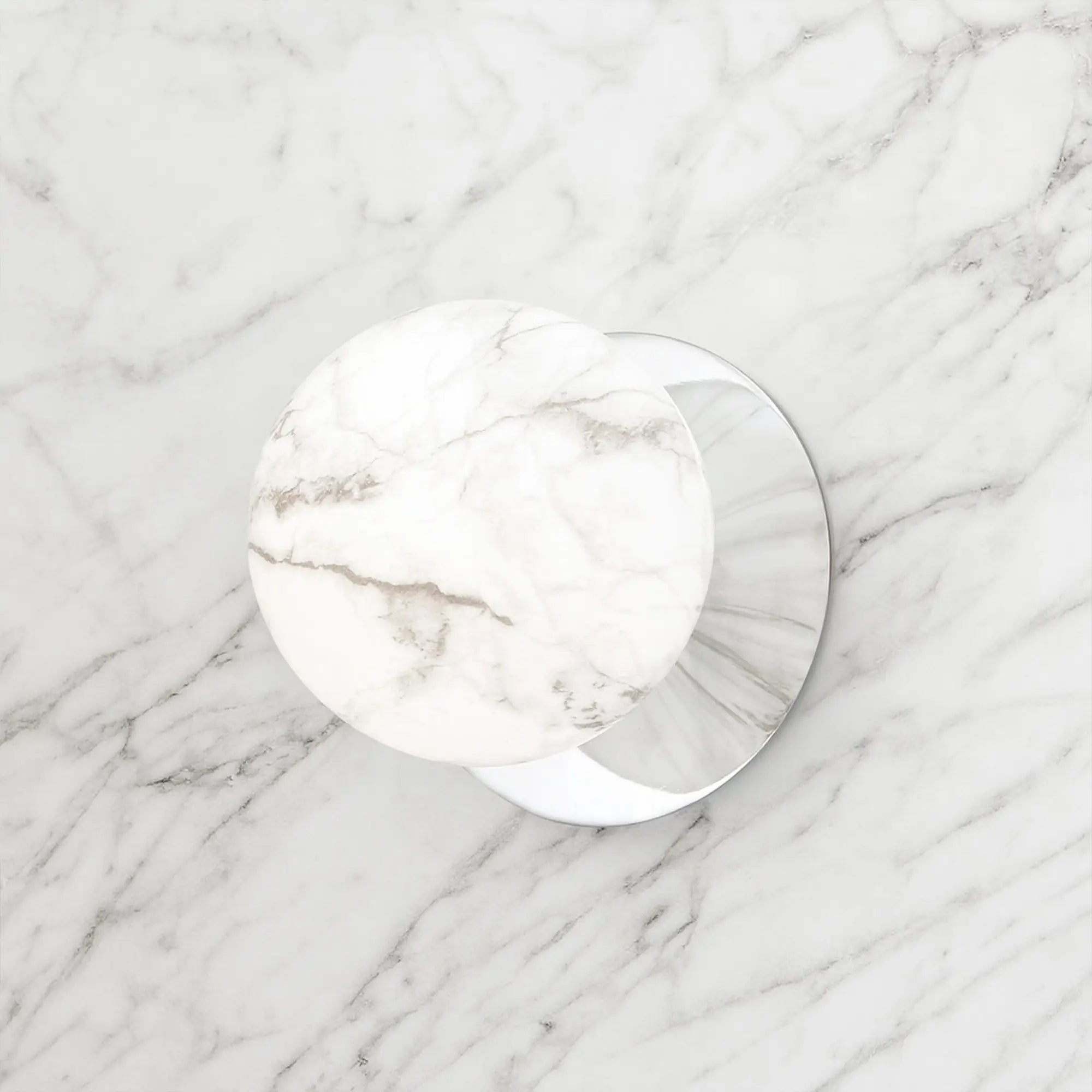 Odessa Marble Opal Glass LED Wall Light with Chrome Base - White/Small