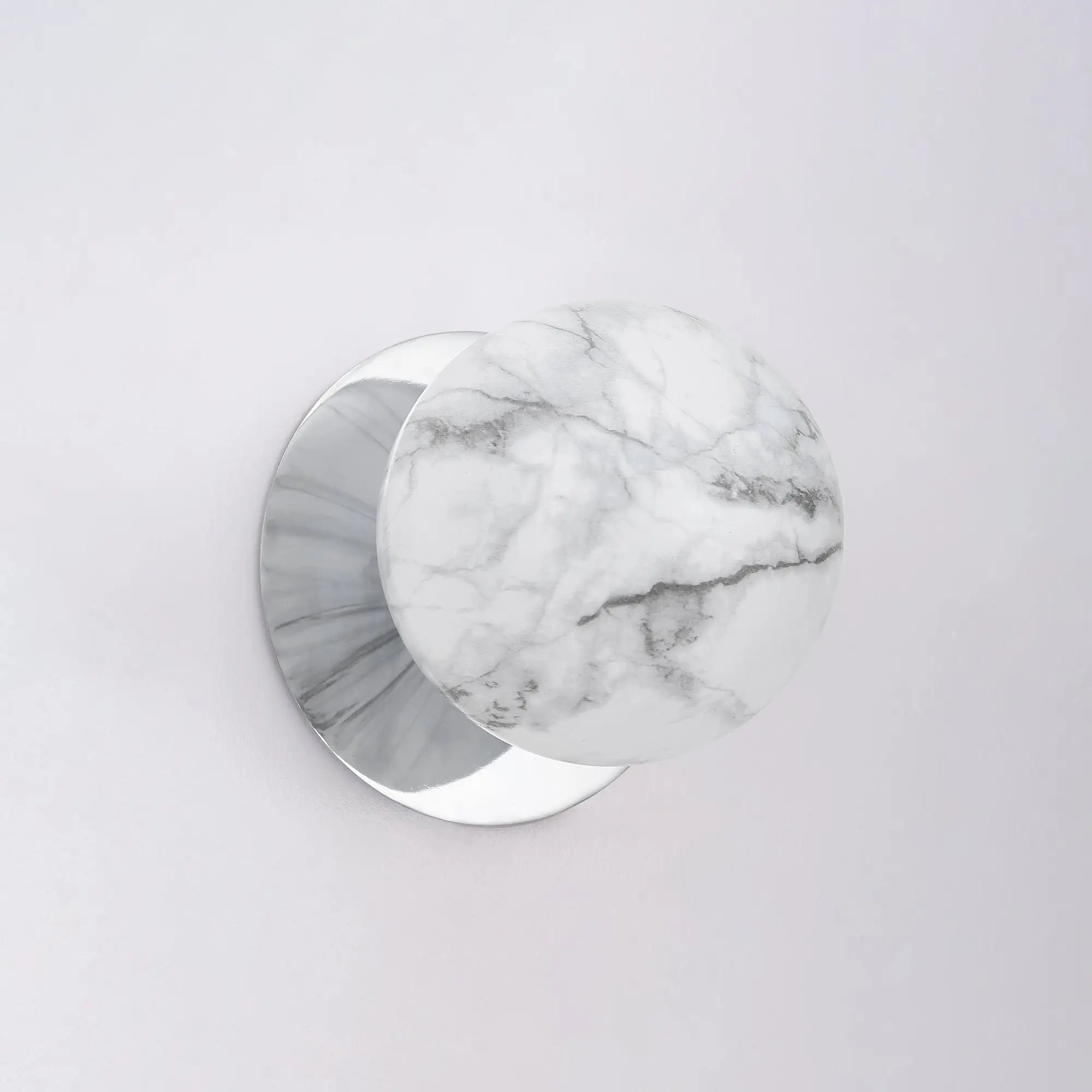 Odessa Marble Opal Glass LED Wall Light with Chrome Base - White/Small