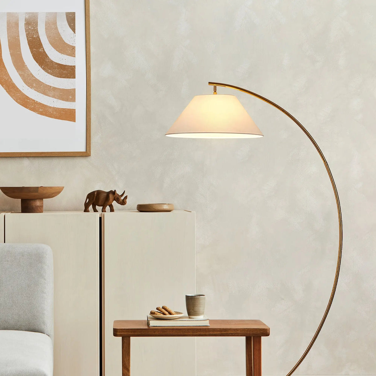 Remi Floor Lamp - Black/Brass