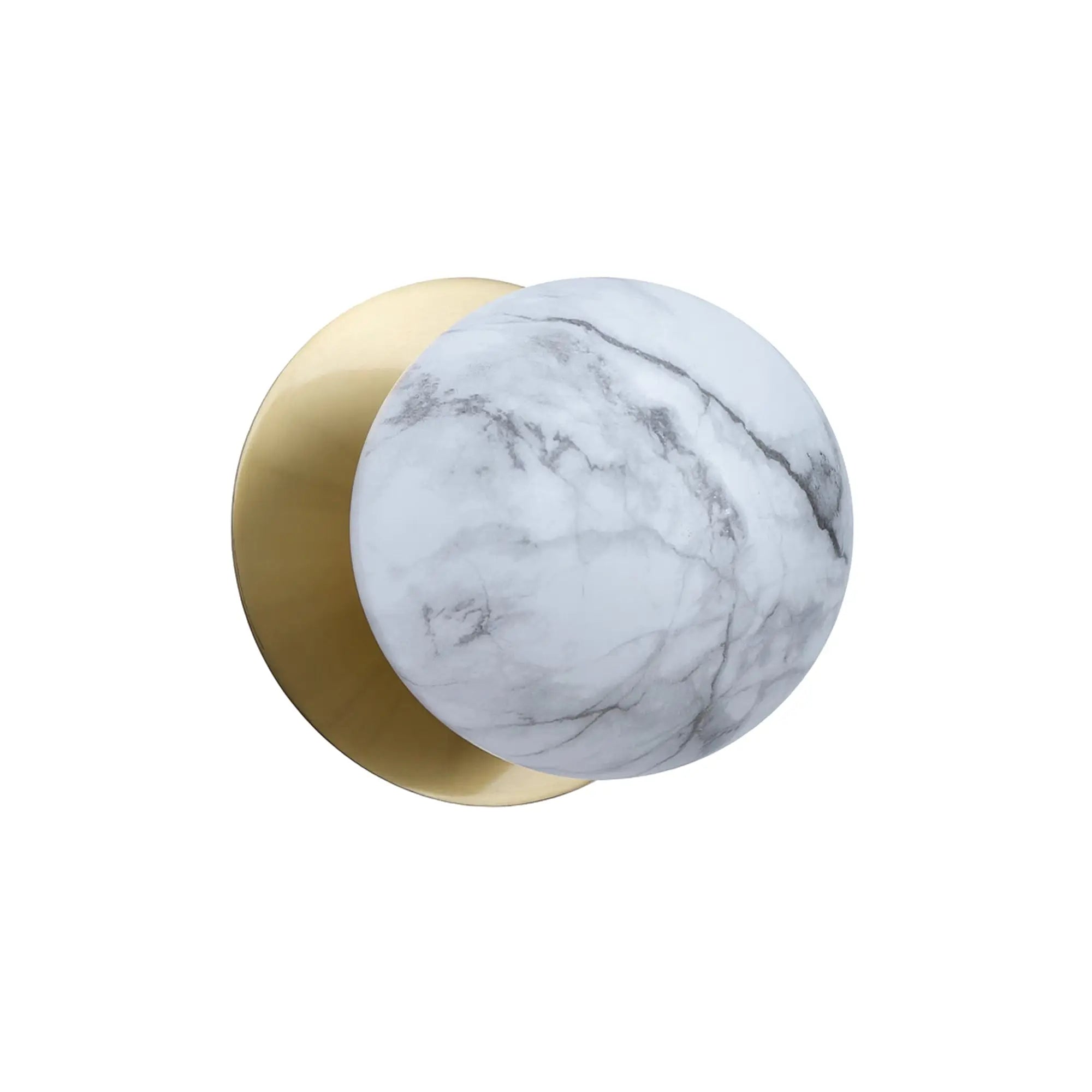 Odessa Marble Opal Glass LED Wall Light with Brass Base - White/Small