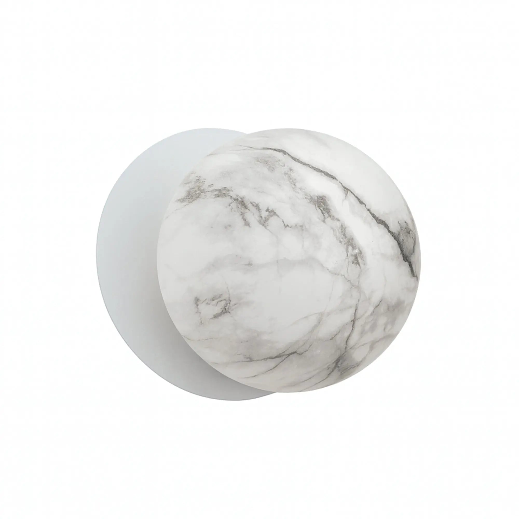 Odessa Marble Opal Glass LED Wall Light with White Base - White/Large