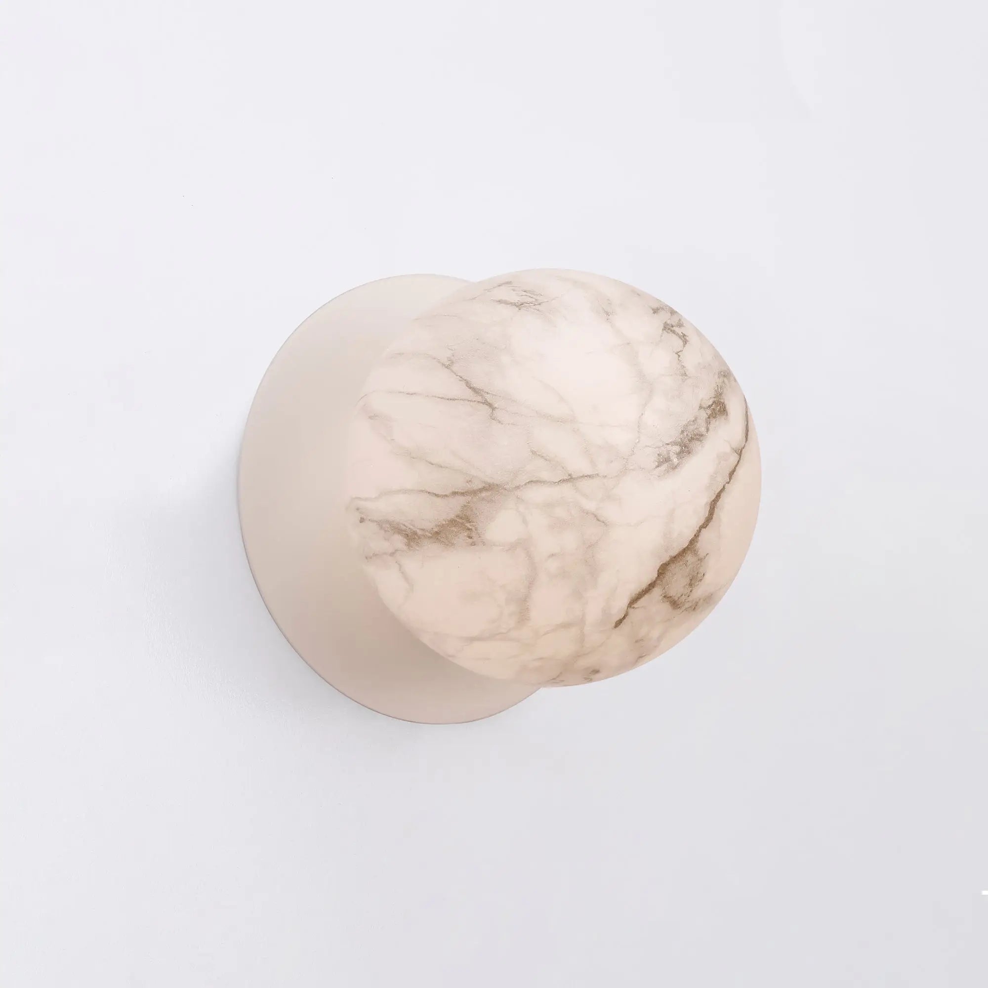 Odessa Marble Opal Glass LED Wall Light with White Base - Warm White/Small