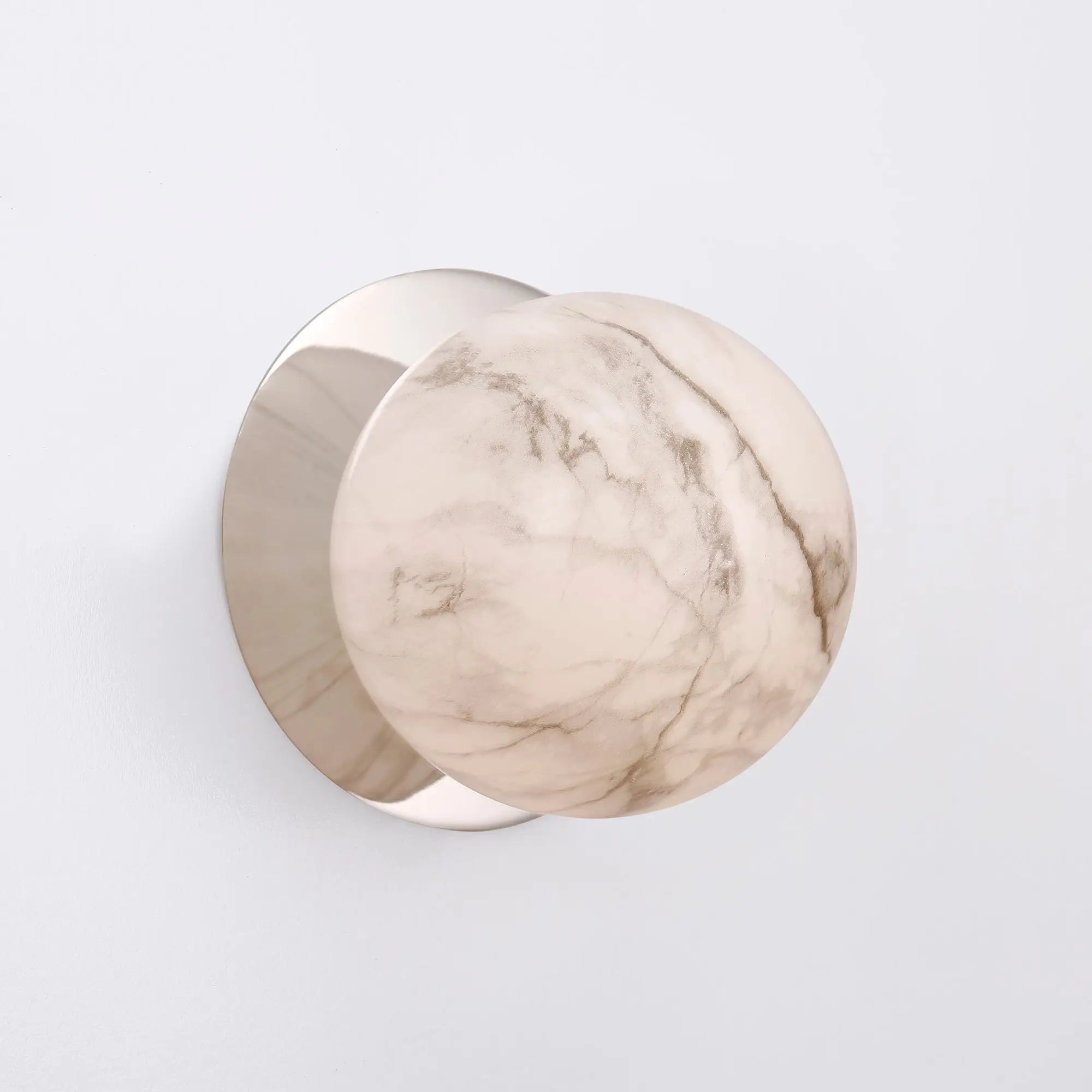 Odessa Marble Opal Glass LED Wall Light with Chrome Base - Warm White/Large
