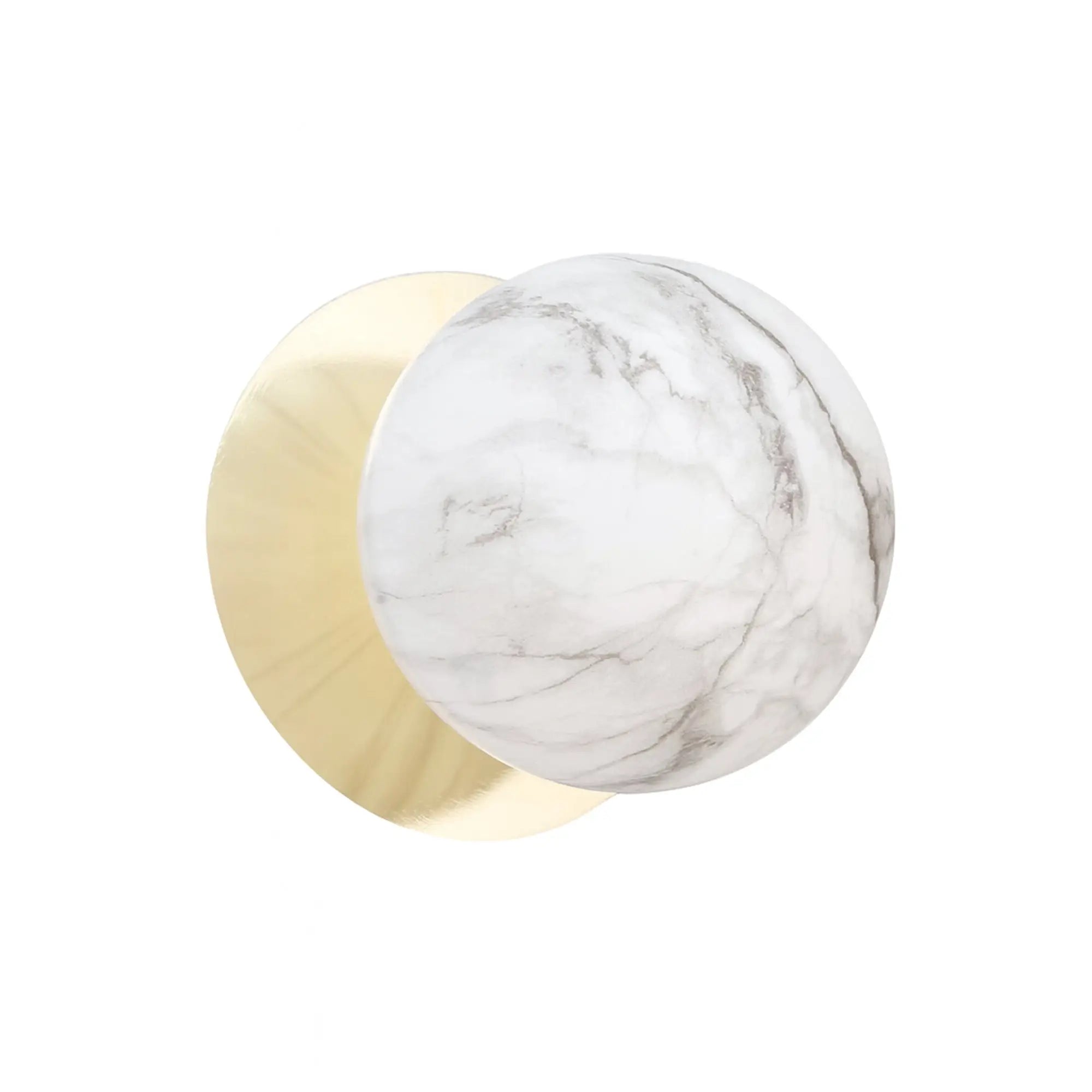 Odessa Marble Opal Glass LED Wall Light with Gold Base - White/Large