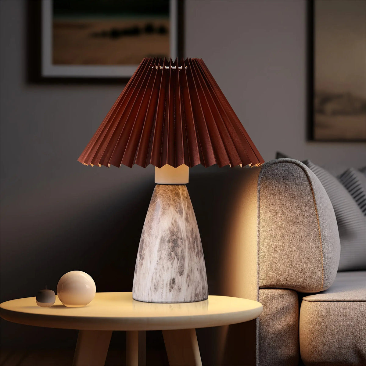 Navia Table Lamp - Grey/Brown