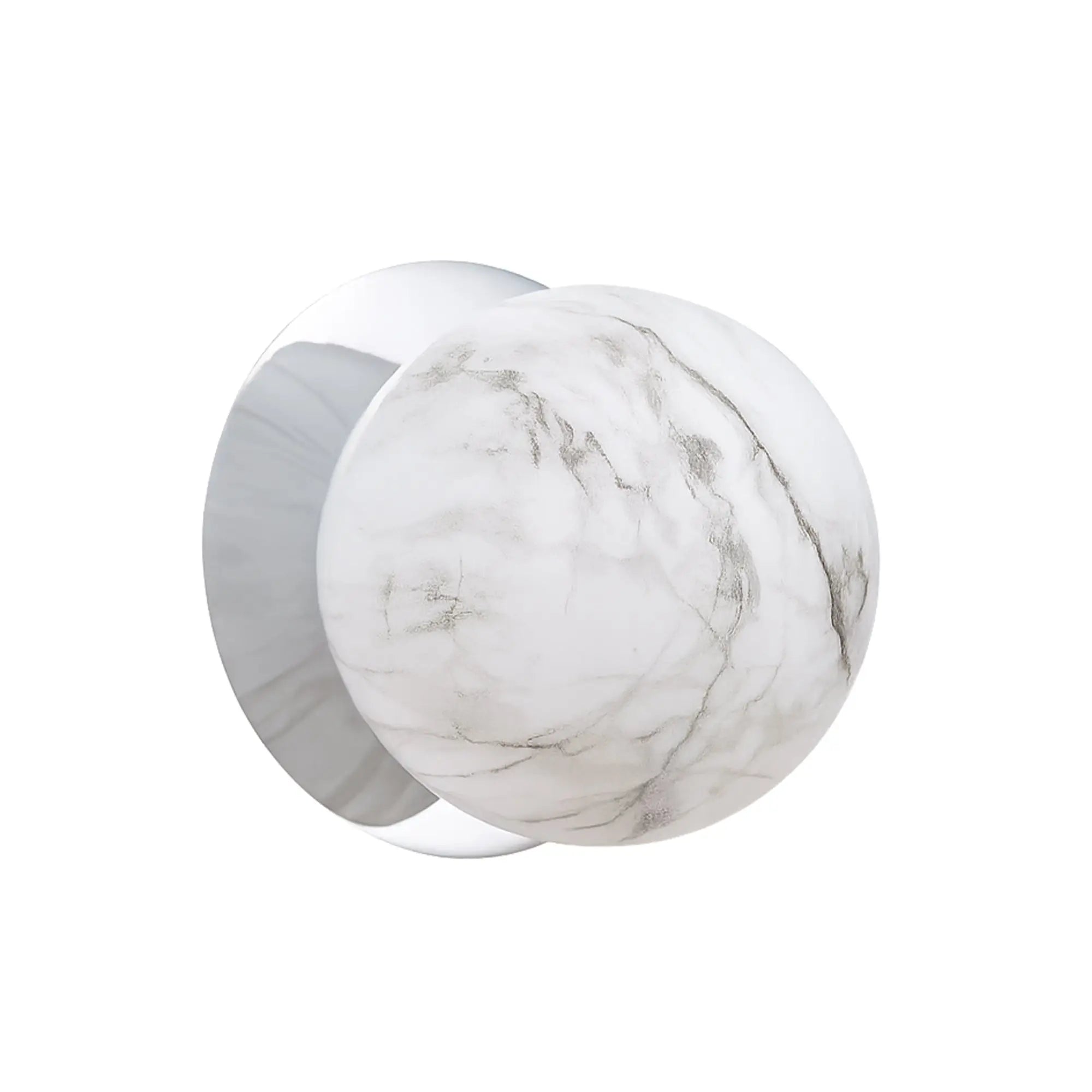 Odessa Marble Opal Glass LED Wall Light with Chrome Base - Warm White/Large