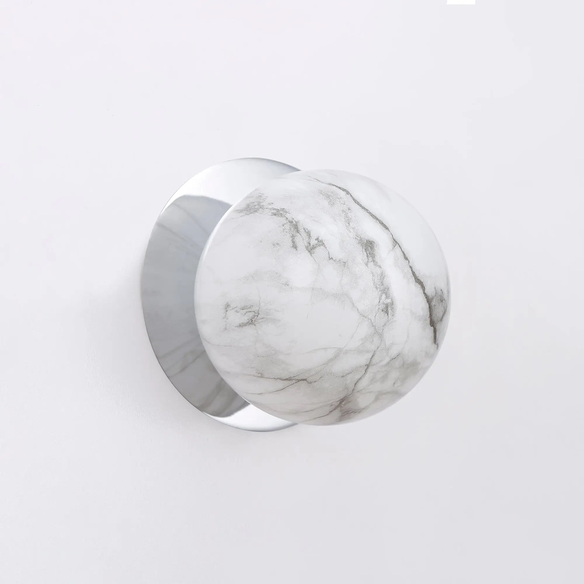 Odessa Marble Opal Glass LED Wall Light with Chrome Base - Warm White/Small