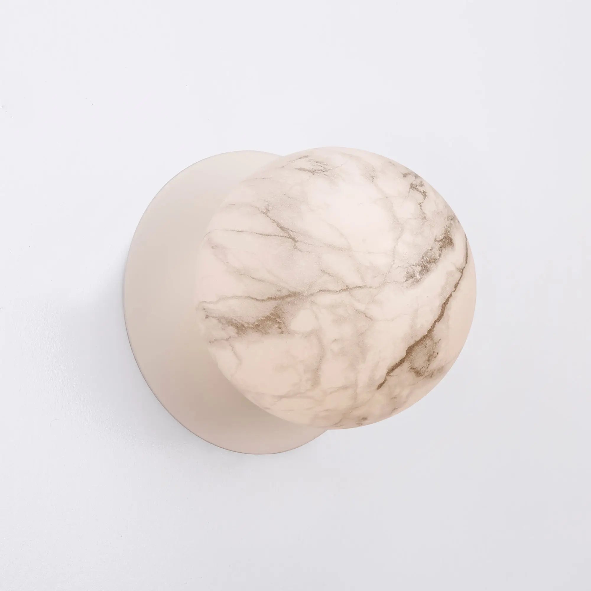 Odessa Marble Opal Glass LED Wall Light with White Base - Warm White/Large
