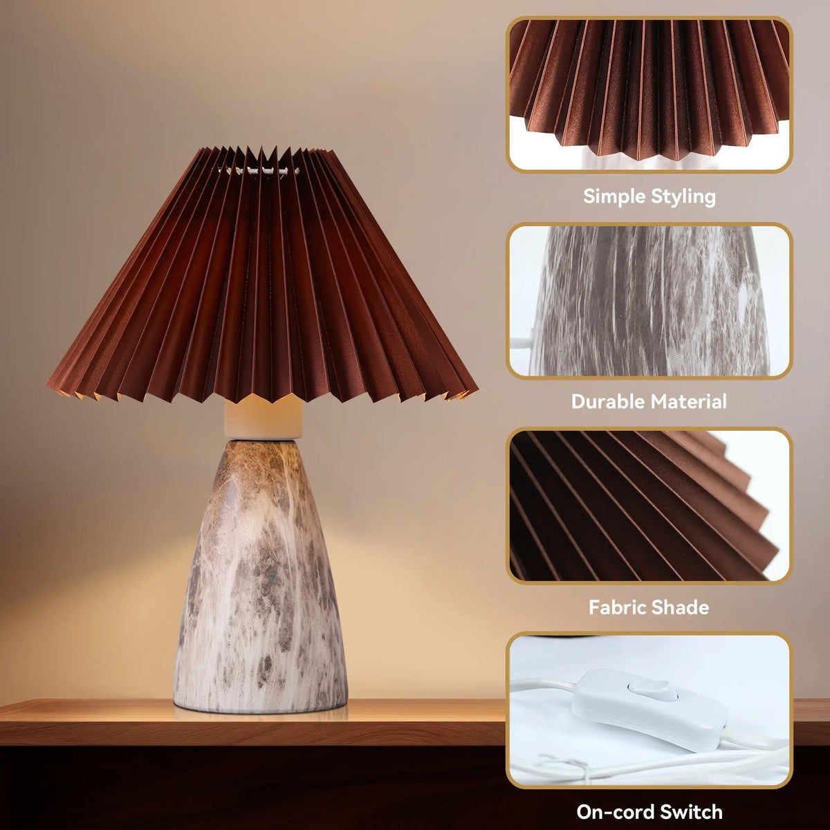 Navia Table Lamp - Grey/Brown