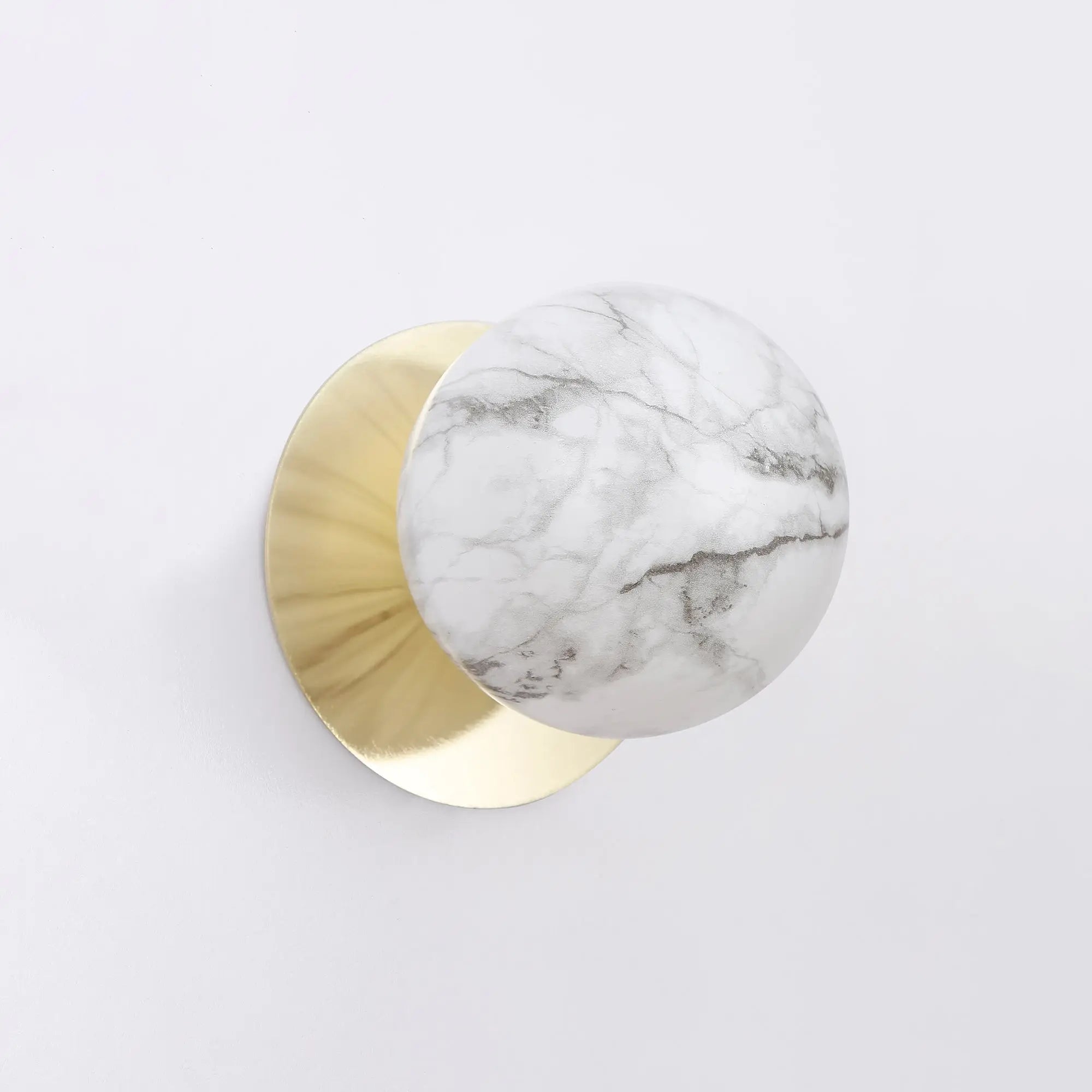 Odessa Marble Opal Glass LED Wall Light with Gold Base - Warm White/Small