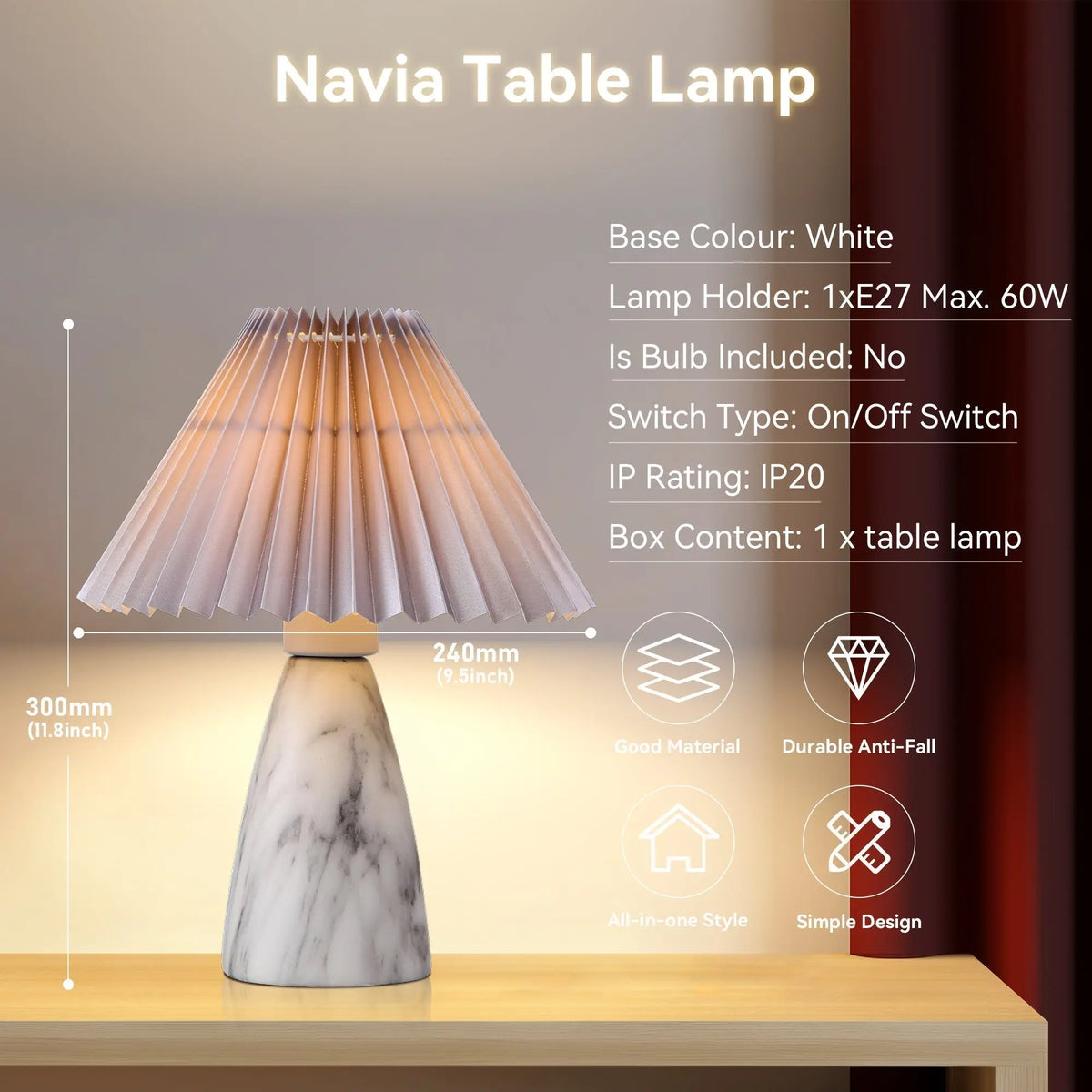 Navia Table Lamp - Grey/Brown