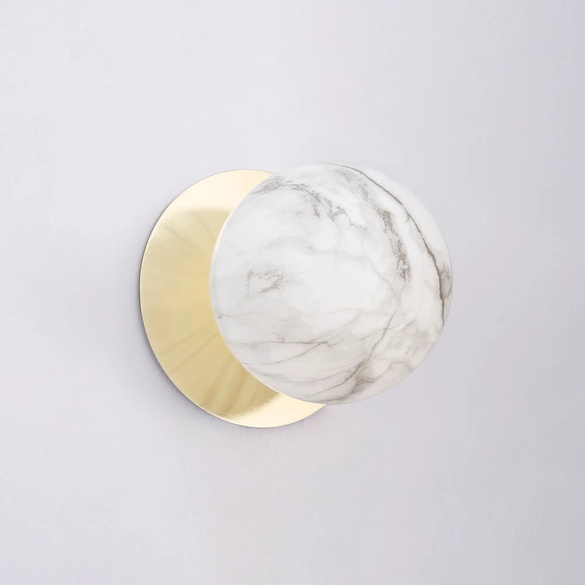 Odessa Marble Opal Glass LED Wall Light with Gold Base - White/Small