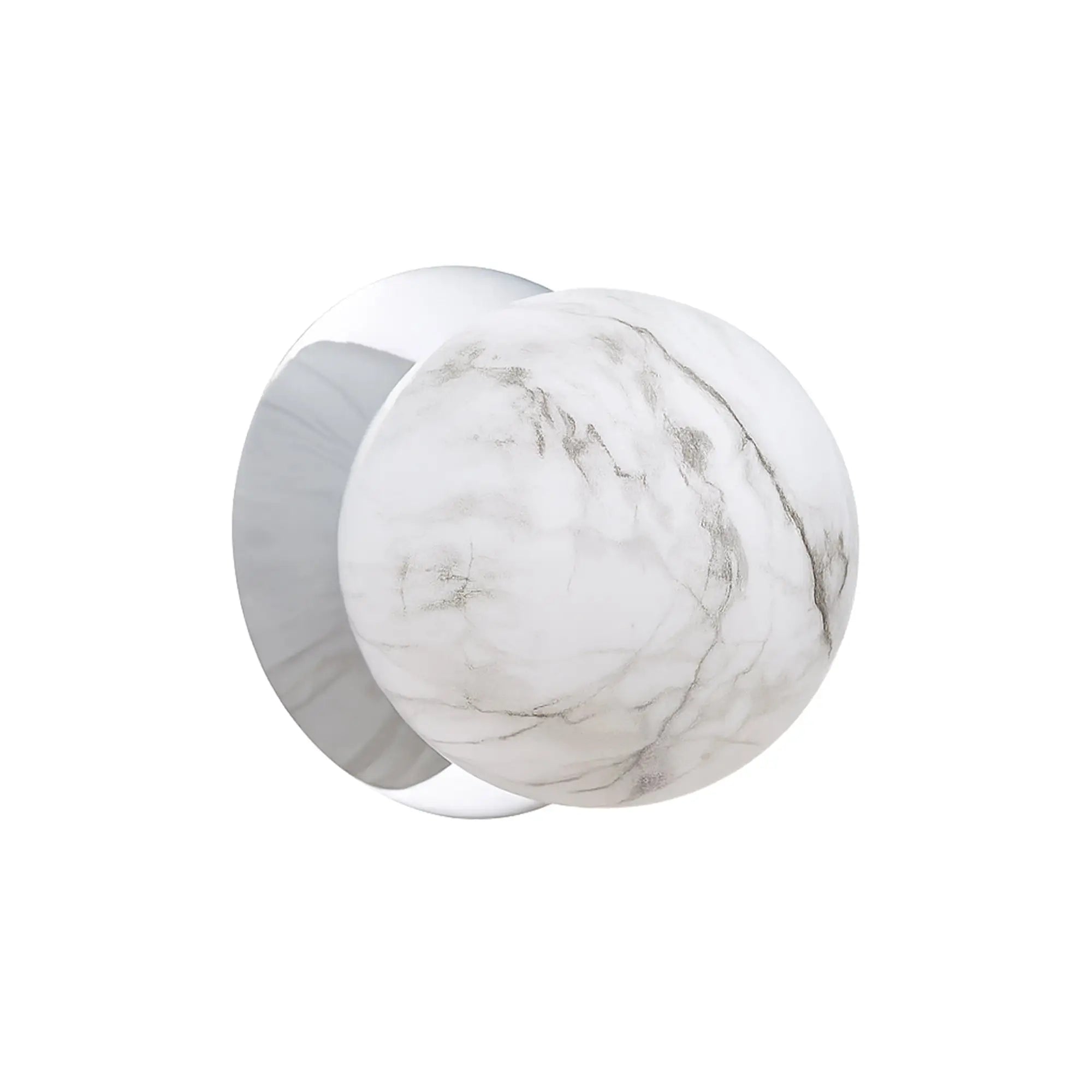 Odessa Marble Opal Glass LED Wall Light with Chrome Base - Warm White/Small