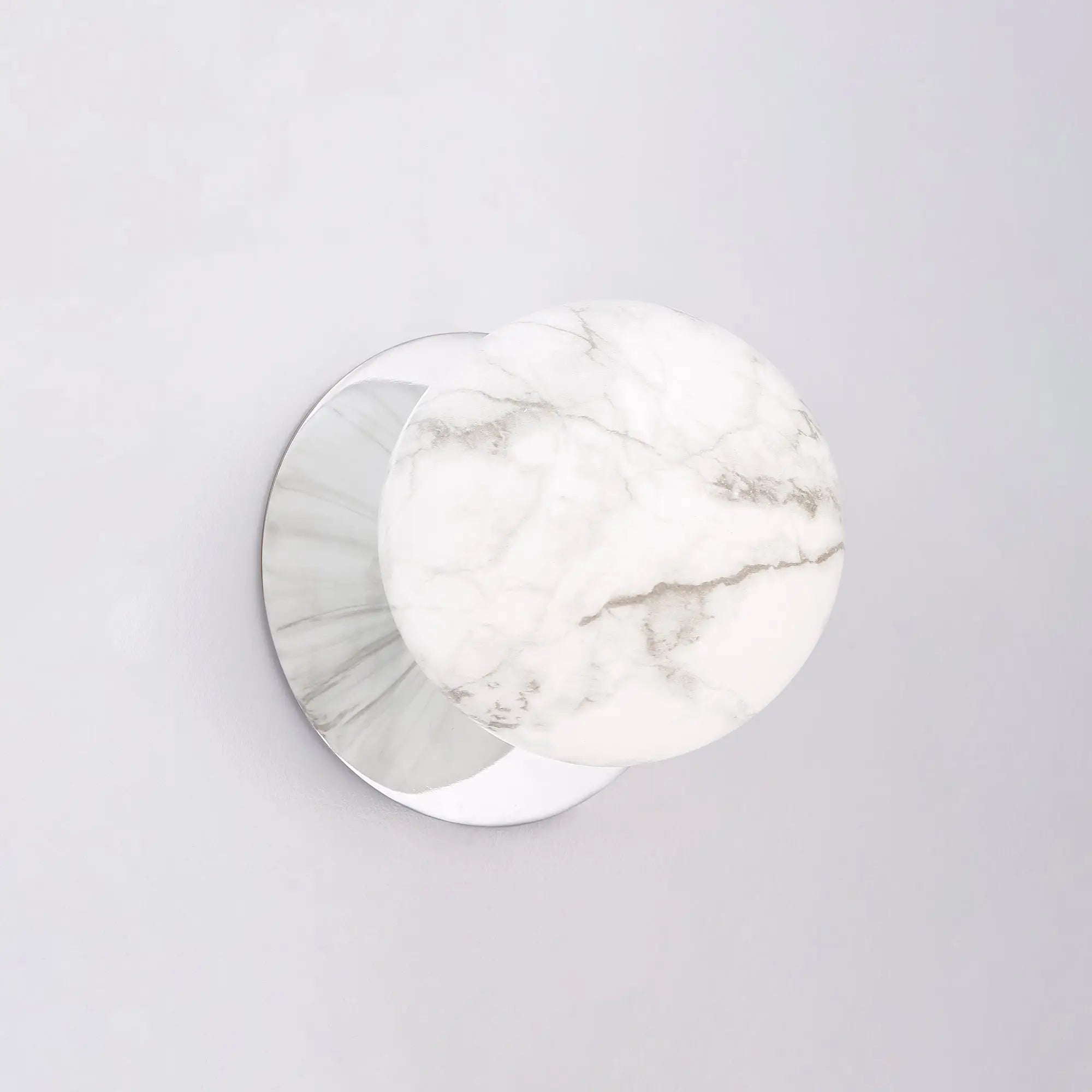 Odessa Marble Opal Glass LED Wall Light with Chrome Base - White/Small