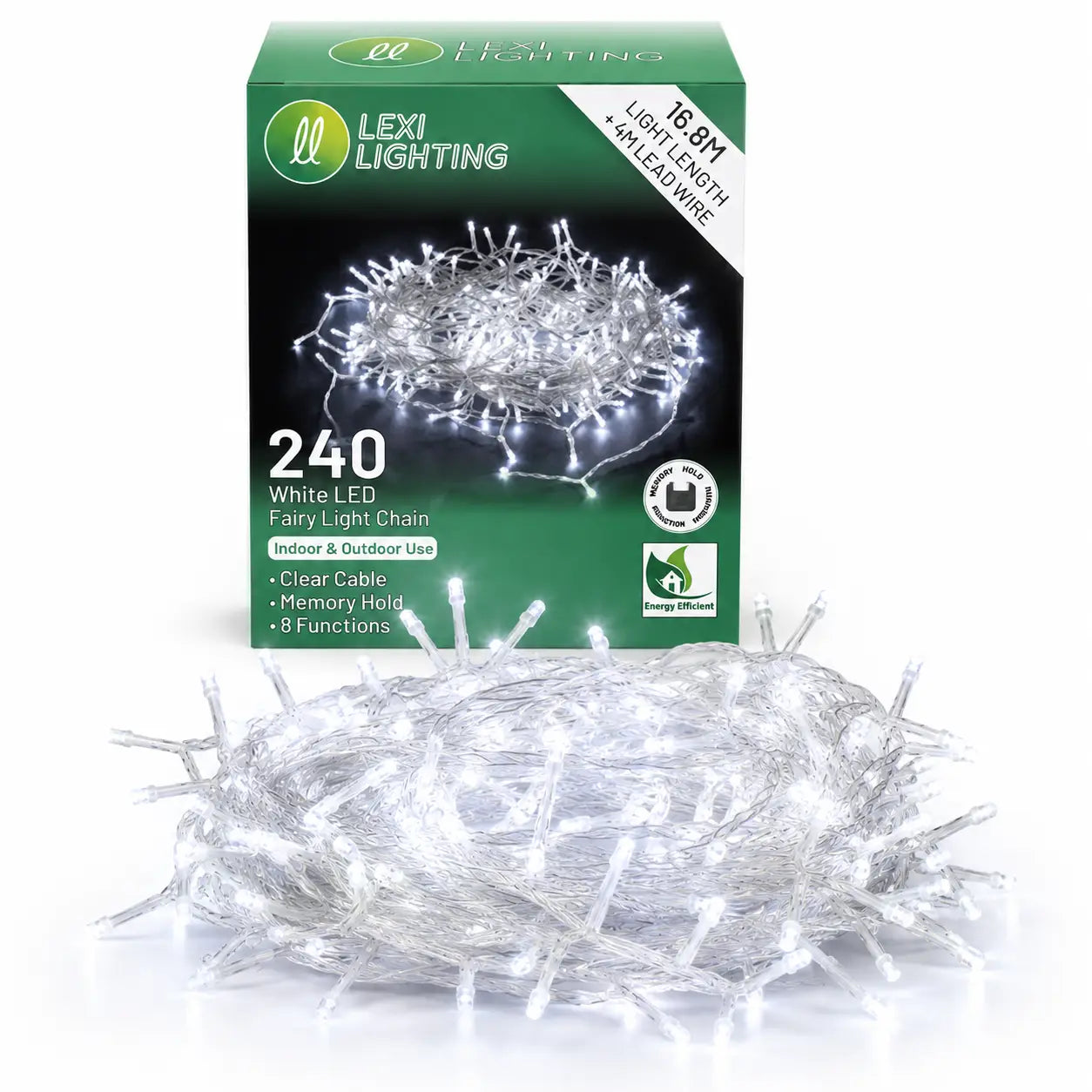 Lexi Lighting 21M 240 LED White Colour Connectable Fairy Lights