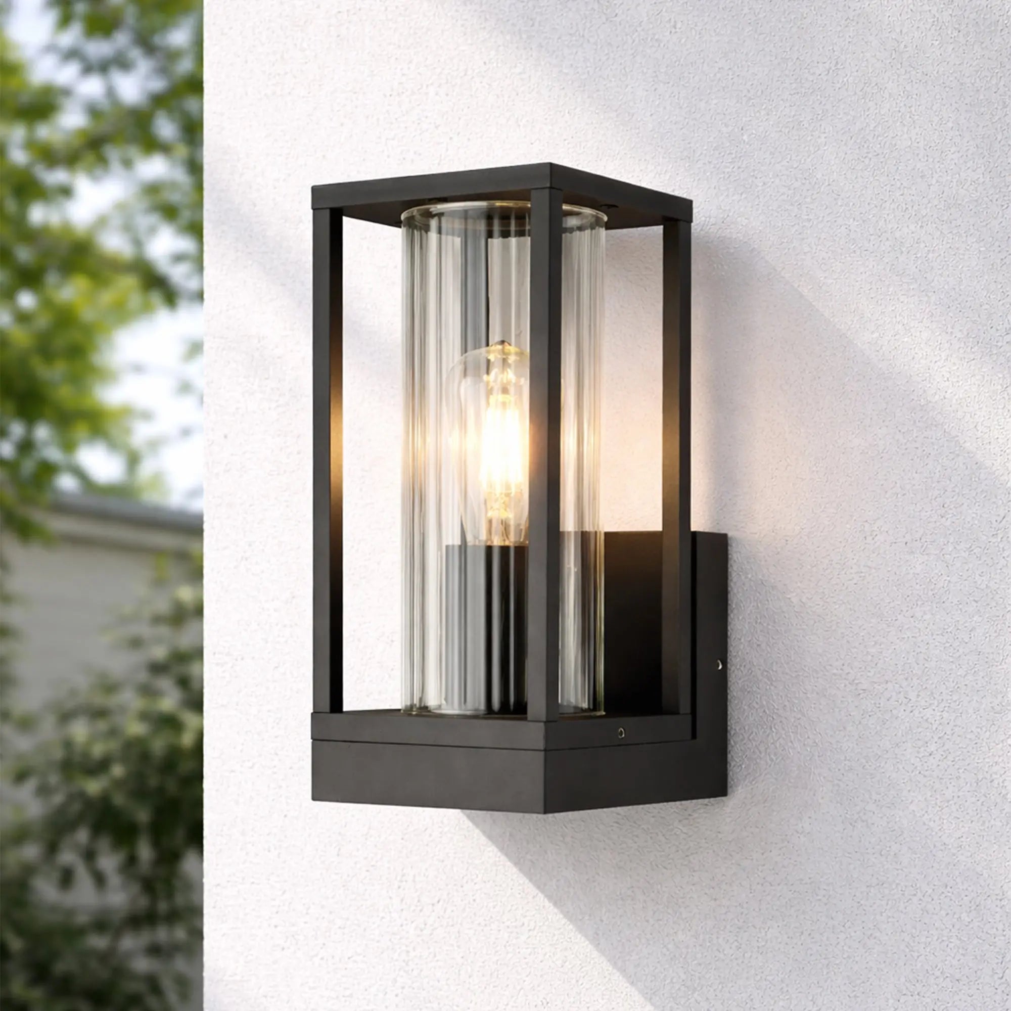 Lexi Lighting Arlo Frame Black Outdoor Wall Sconce