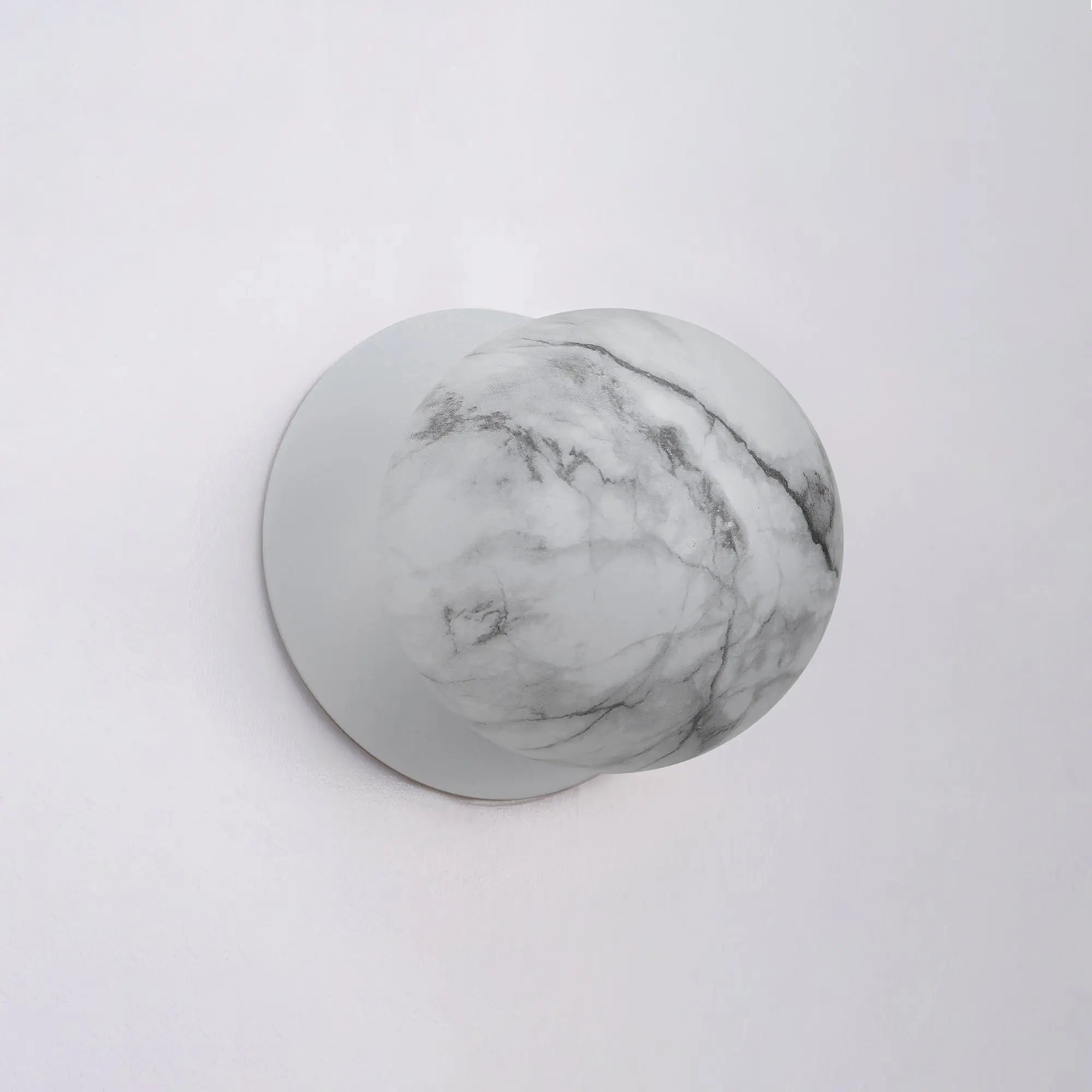 Odessa Marble Opal Glass LED Wall Light with White Base - White/Small