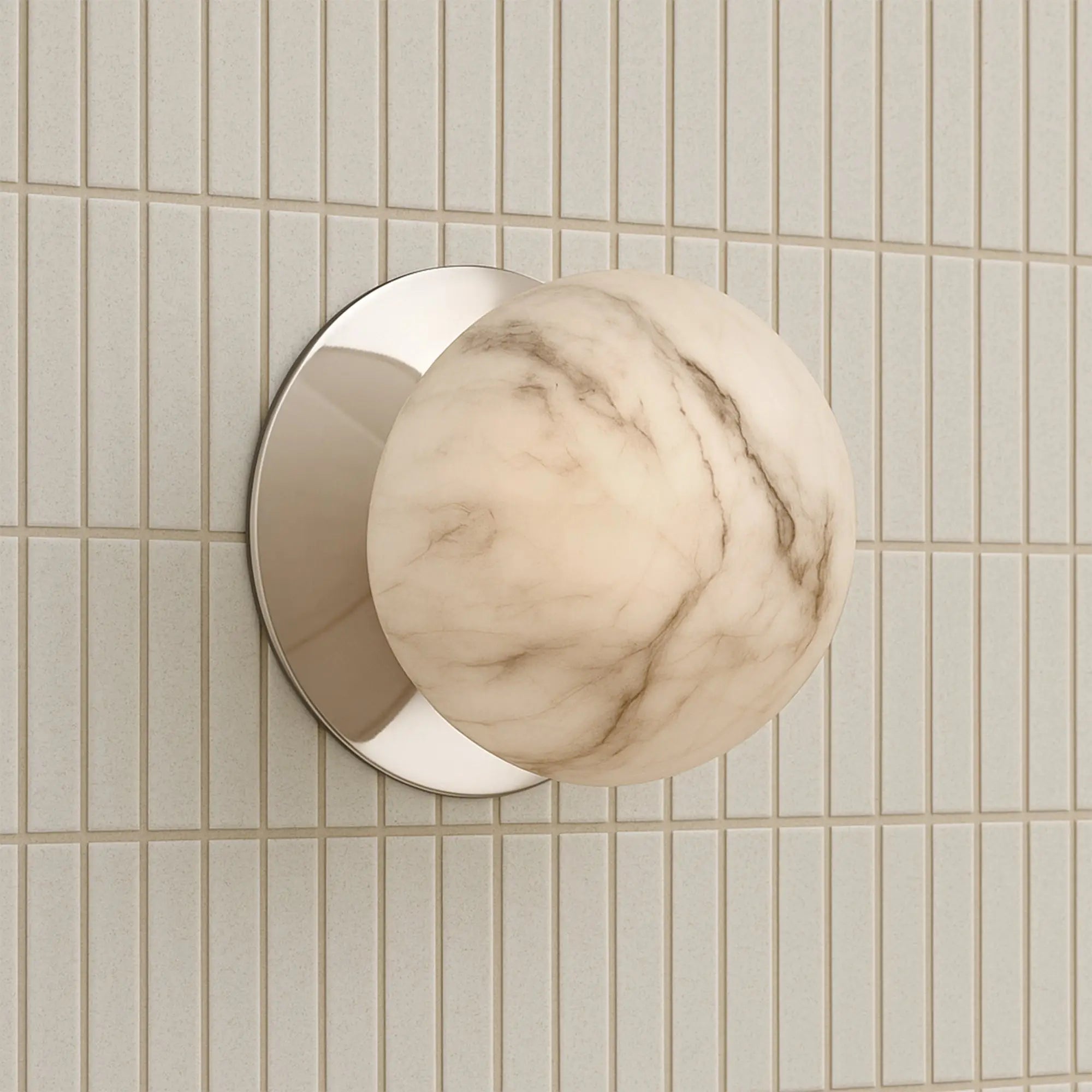 Odessa Marble Opal Glass LED Wall Light with Chrome Base - Warm White/Small