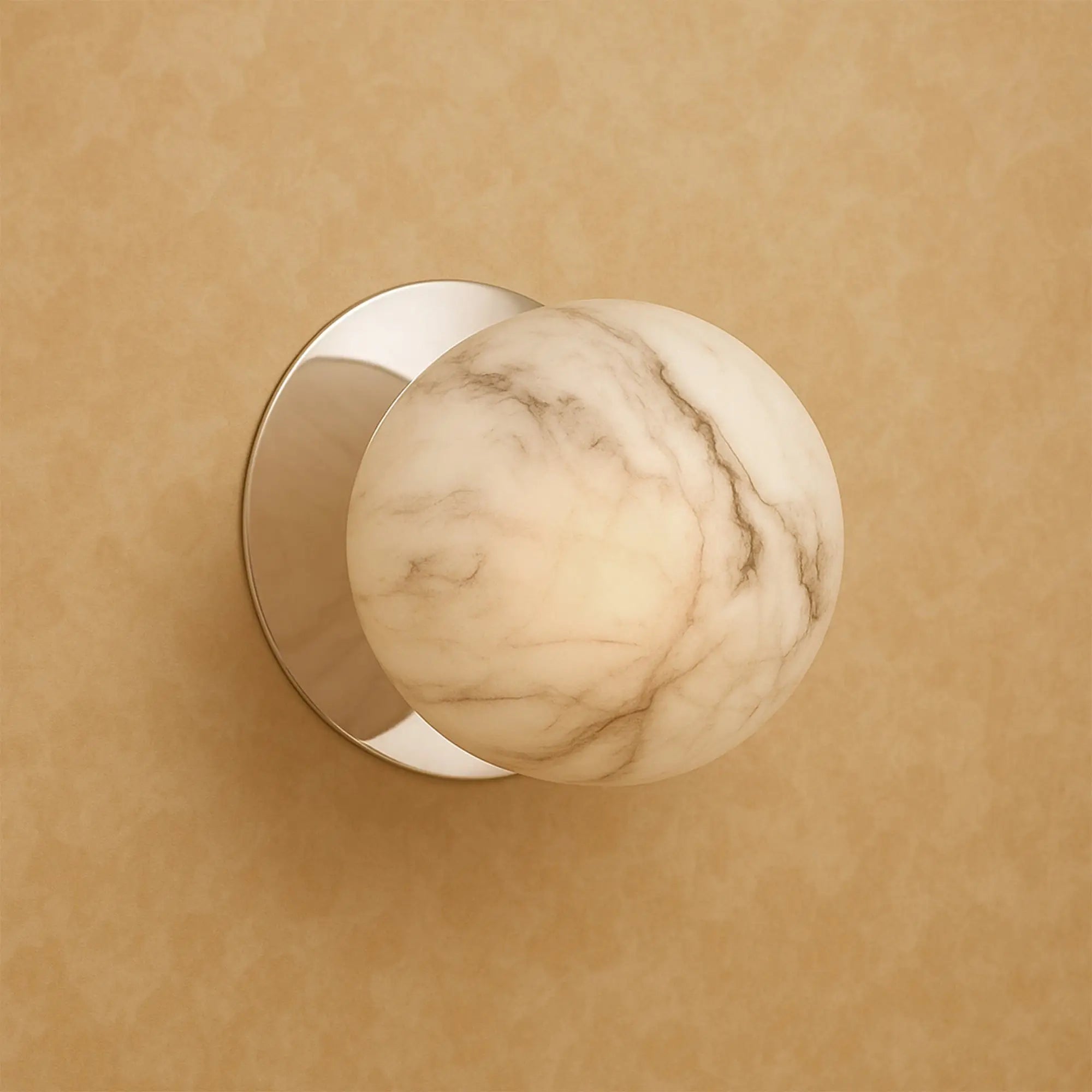 Odessa Marble Opal Glass LED Wall Light with Chrome Base - Warm White/Small