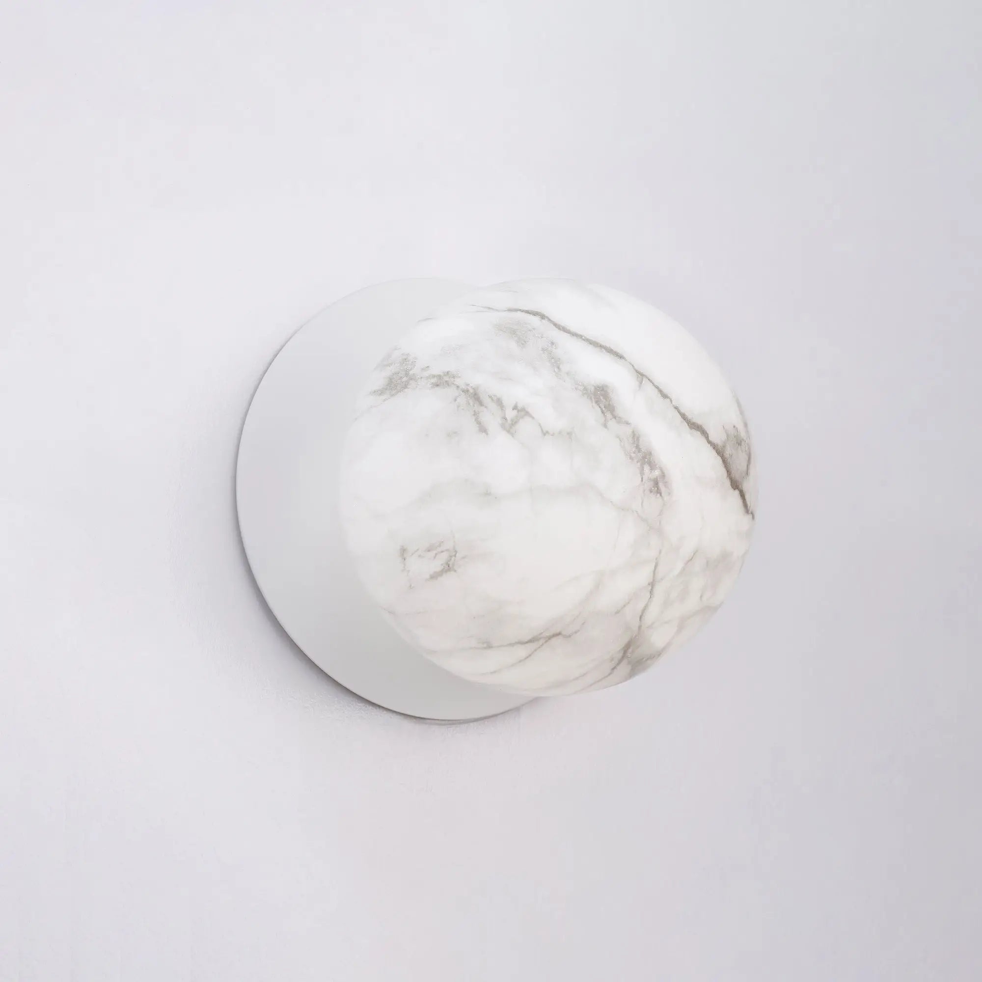 Odessa Marble Opal Glass LED Wall Light with White Base - White/Small