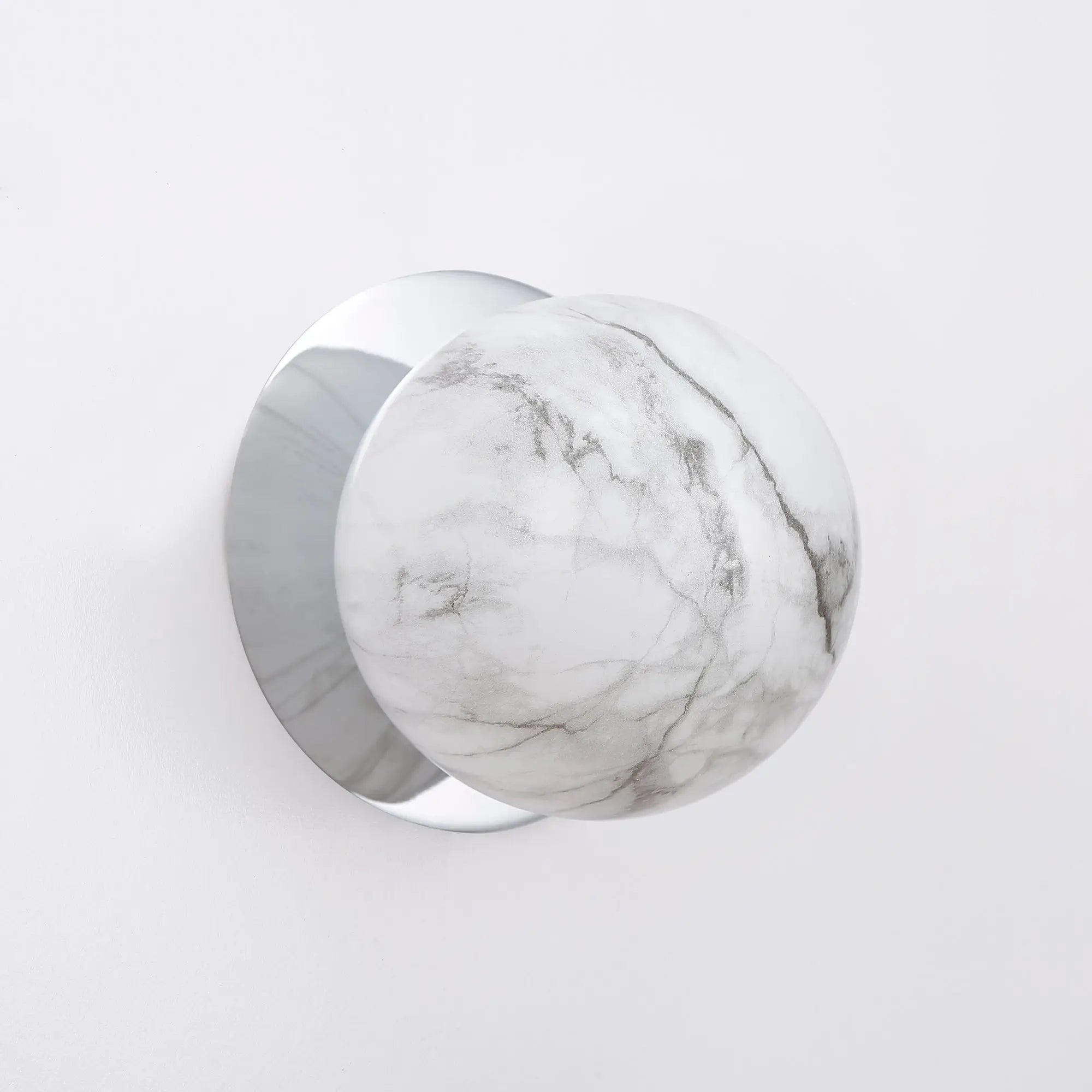 Odessa Marble Opal Glass LED Wall Light with Chrome Base - Warm White/Large