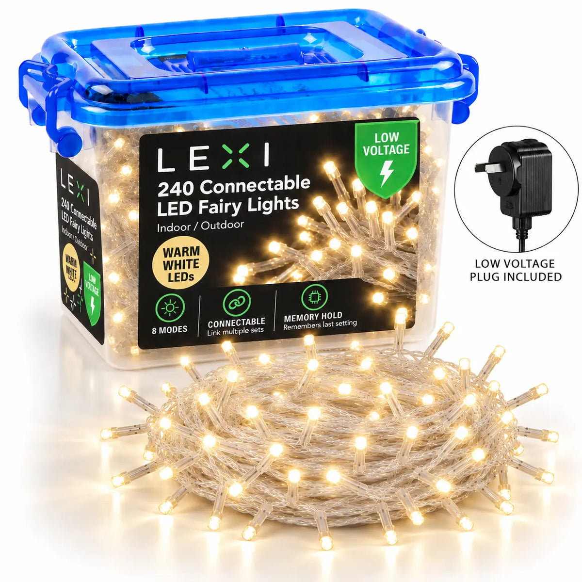 Lexi Lighting 21M 240 LED Warm White Connectable Fairy Lights