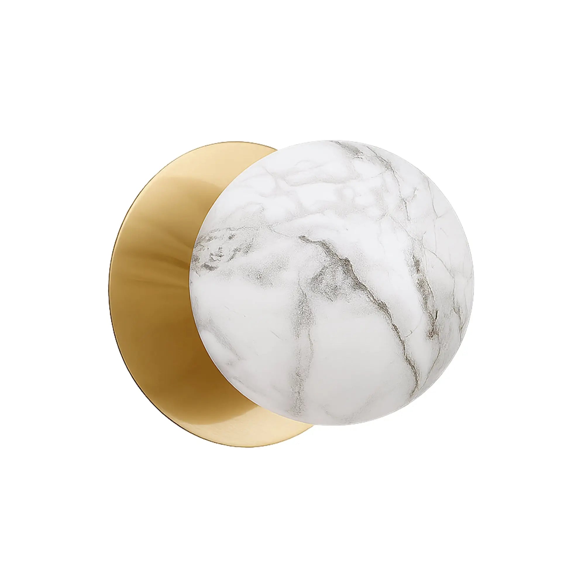 Odessa Marble Opal Glass LED Wall Light with Brass Base - Warm White/Large