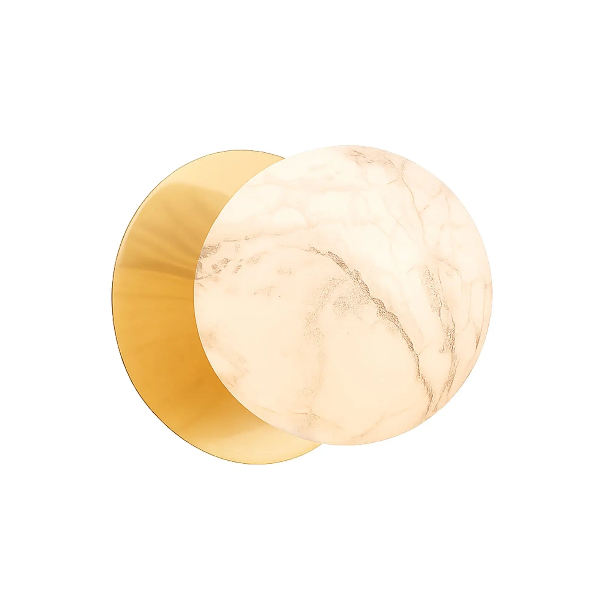 Odessa Marble Opal Glass LED Wall Light with Brass Base - Warm White/Large