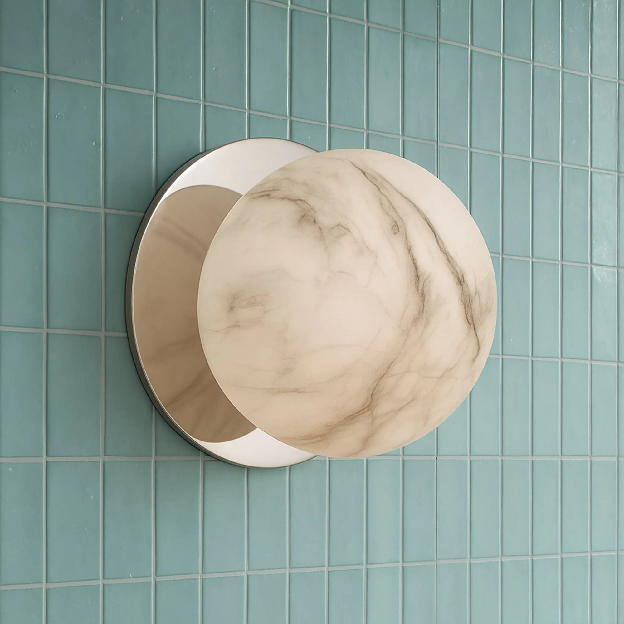 Odessa Marble Opal Glass LED Wall Light with Chrome Base - Warm White/Large